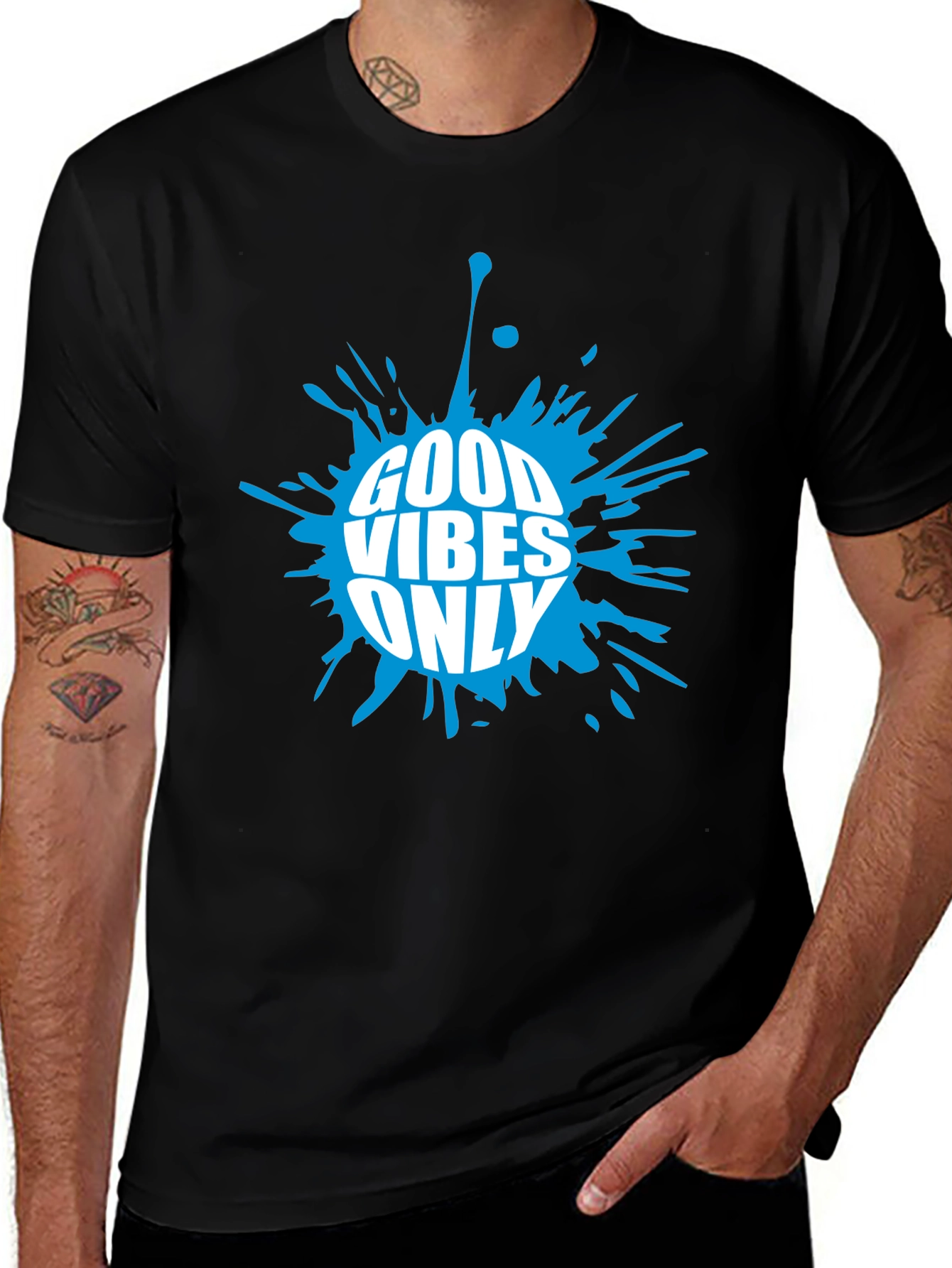 Variant 26 of Good Vibes Only Black Graphic Tee