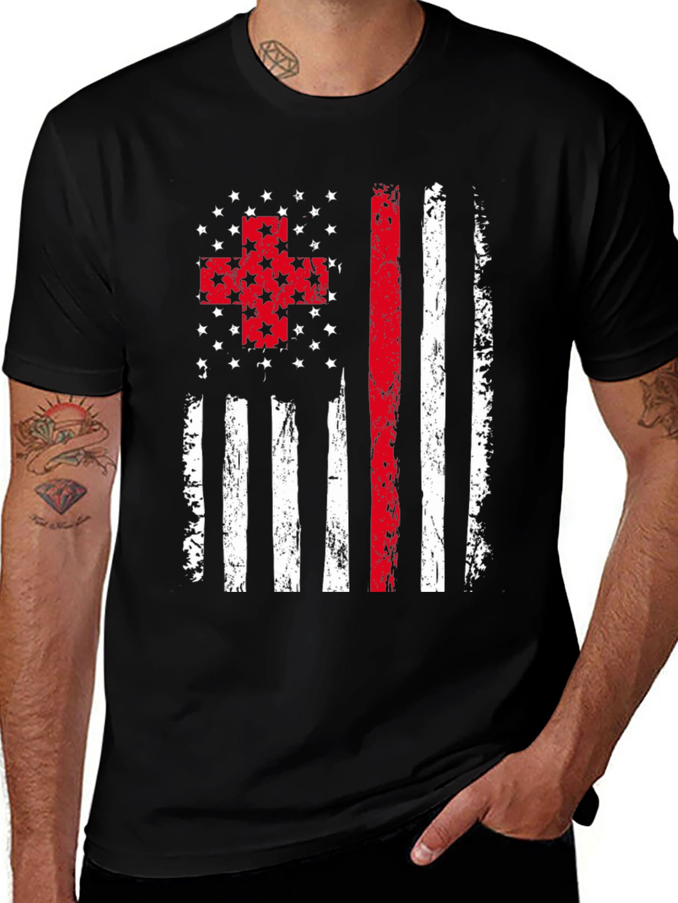Variant 18 of American Flag EMT Graphic Tee