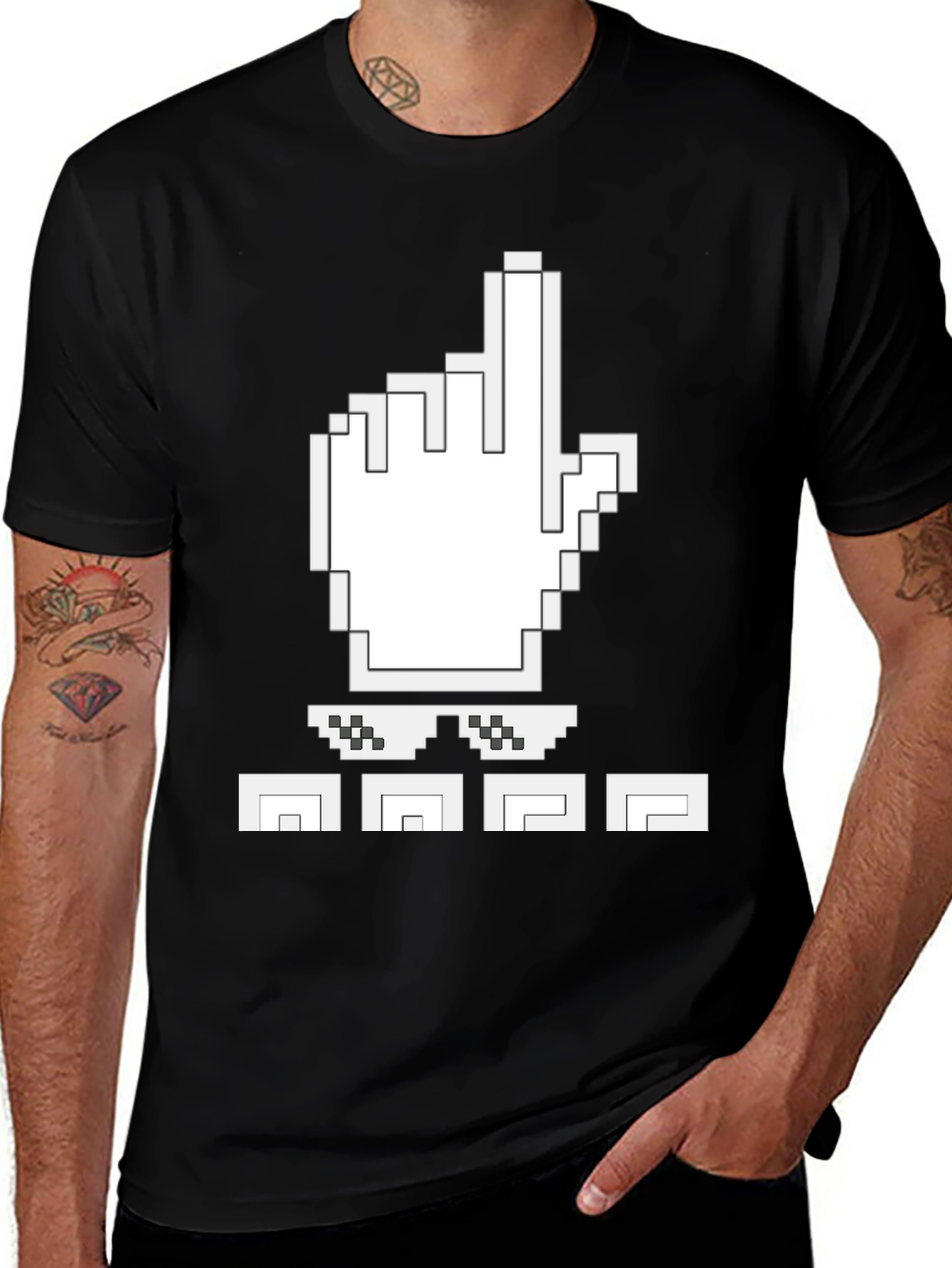 Variant 12 of Pixel Hand T-Shirt: Level Up Your Style!