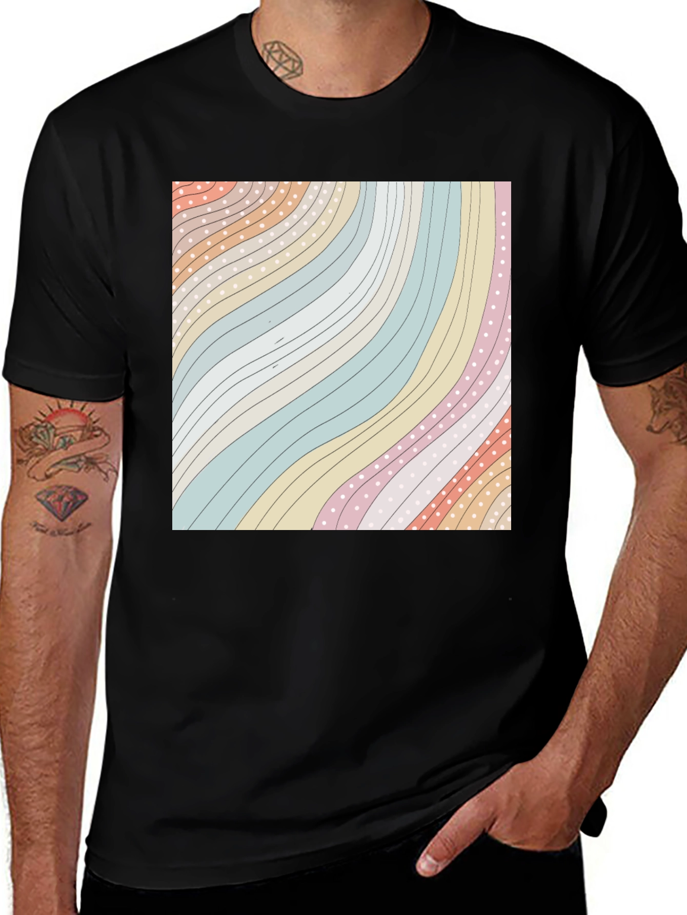 Variant 20 of Retro Wave Graphic Tee - Cool Casual Comfort