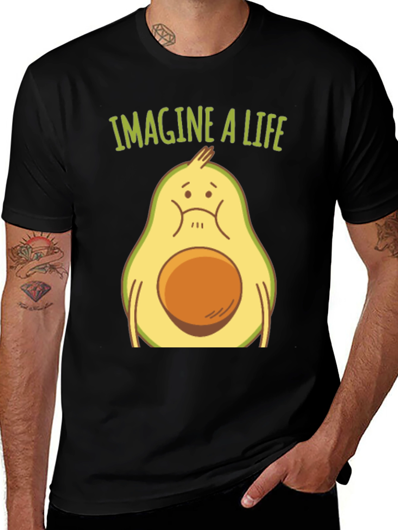 Variant 30 of Imagine a Life Avocado Graphic Tee - Unisex