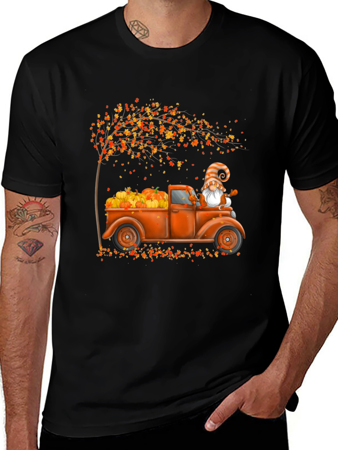 Variant 12 of Fall Truck & Gnome Graphic Tee