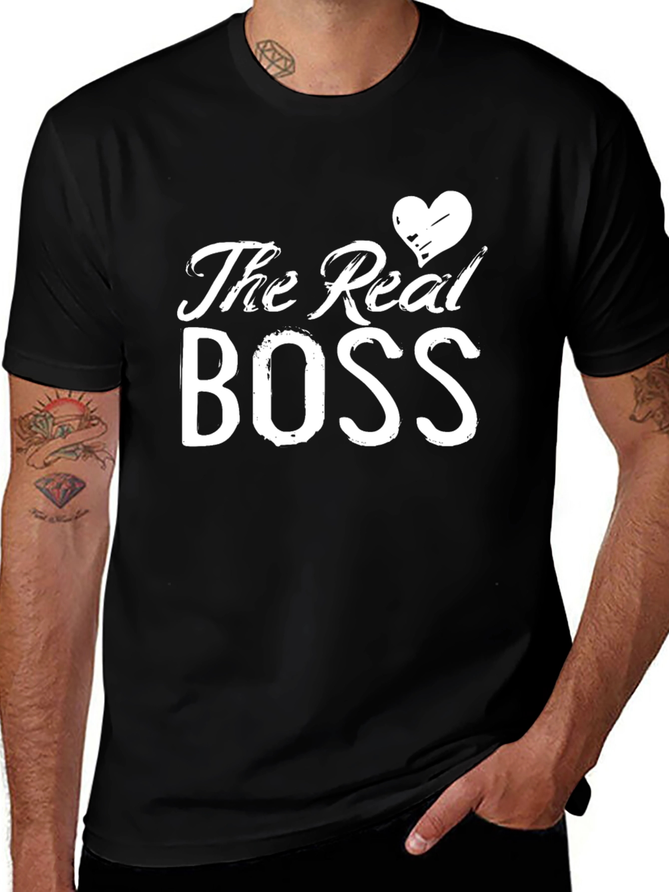 Variant 30 of The Real Boss Graphic T-Shirt - Men's Short Sleeve Crew Neck Tee