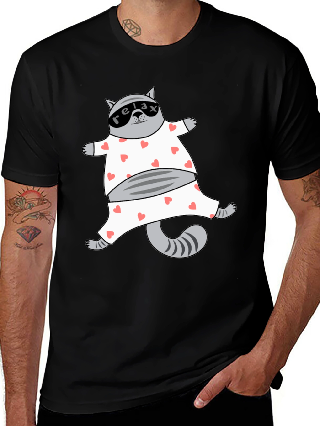 Variant 26 of Relaxed Cat Pajama T-Shirt