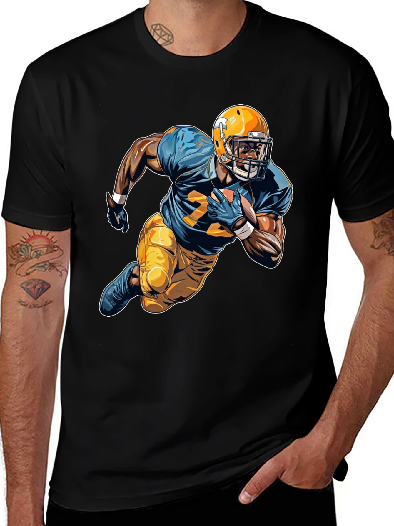 Variant 24 of Football Player Graphic Tee - Sports Fan Apparel