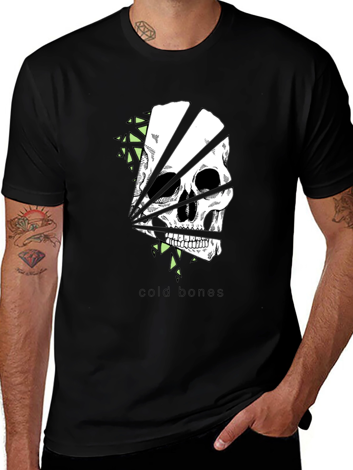 Variant 22 of Cold Bones Graphic Tee - Modern Skull Design