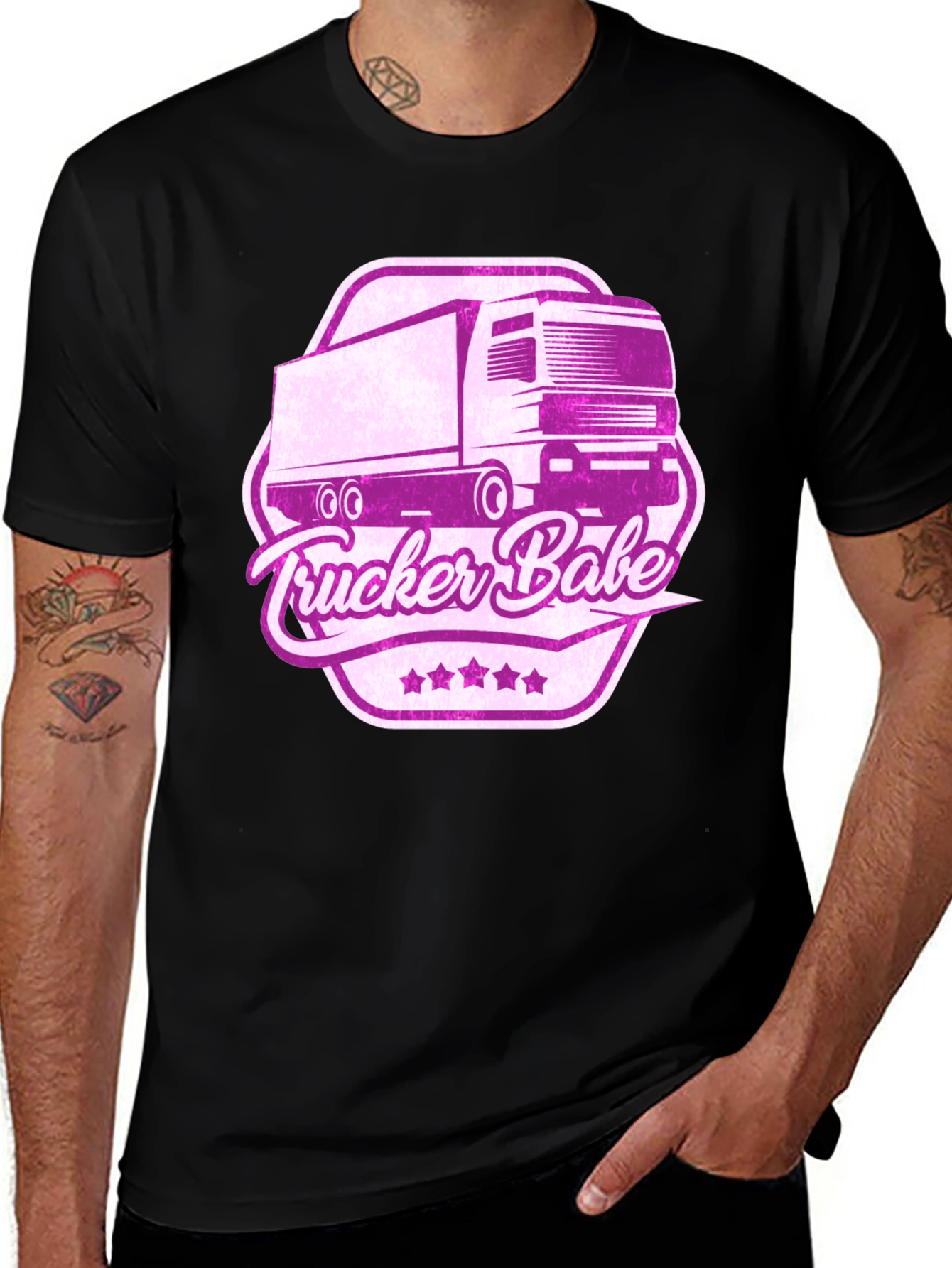 Variant 18 of Trucker Babe Black T-Shirt