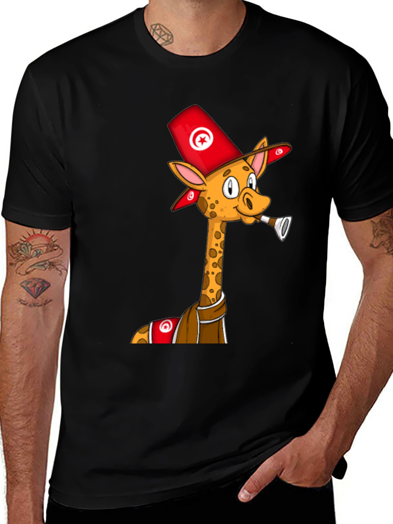 Giraffe Tunisia Flag T-Shirt