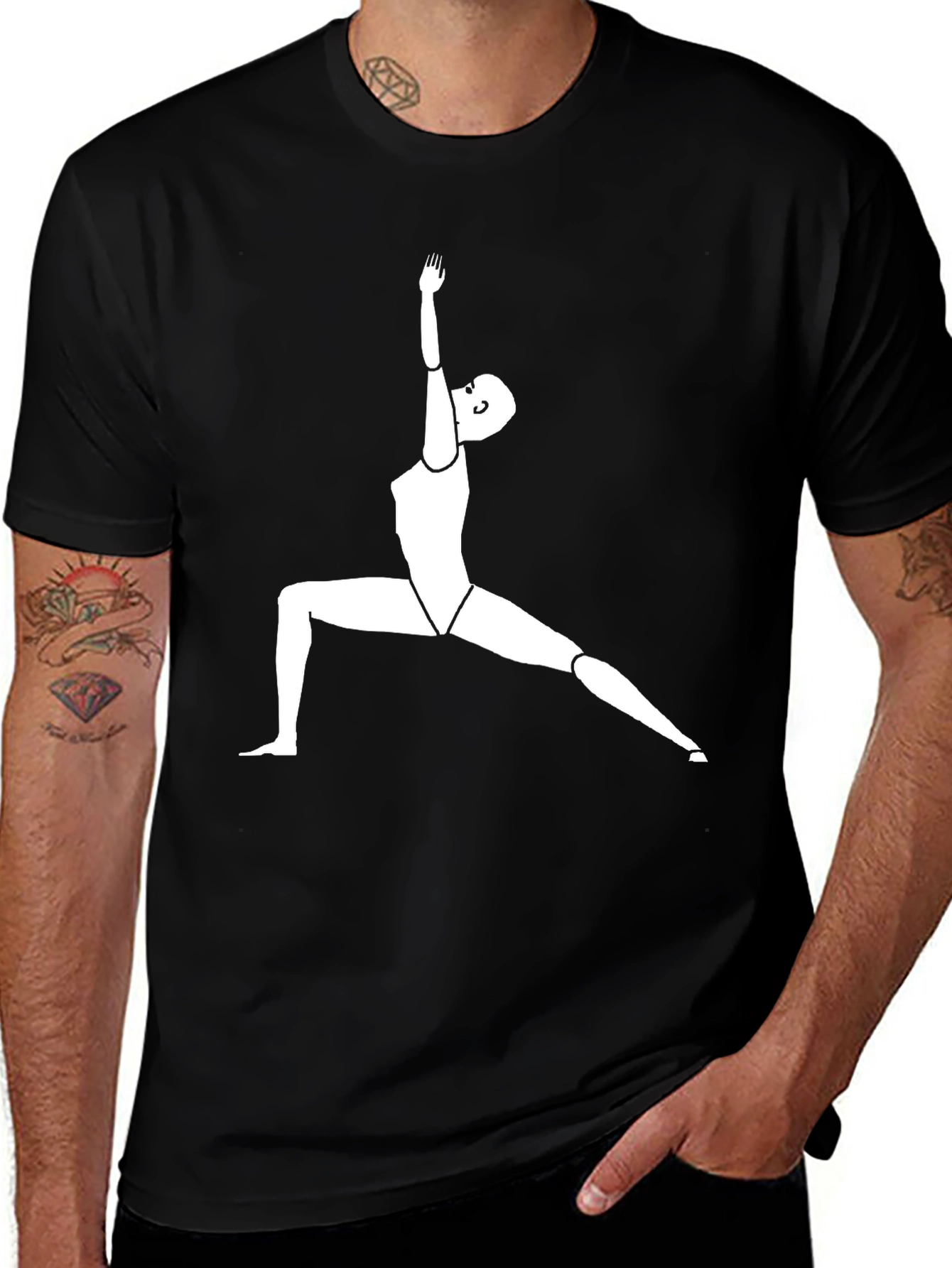 Variant 11 of Yoga Pose Graphic Tee - Men's Black T-Shirt