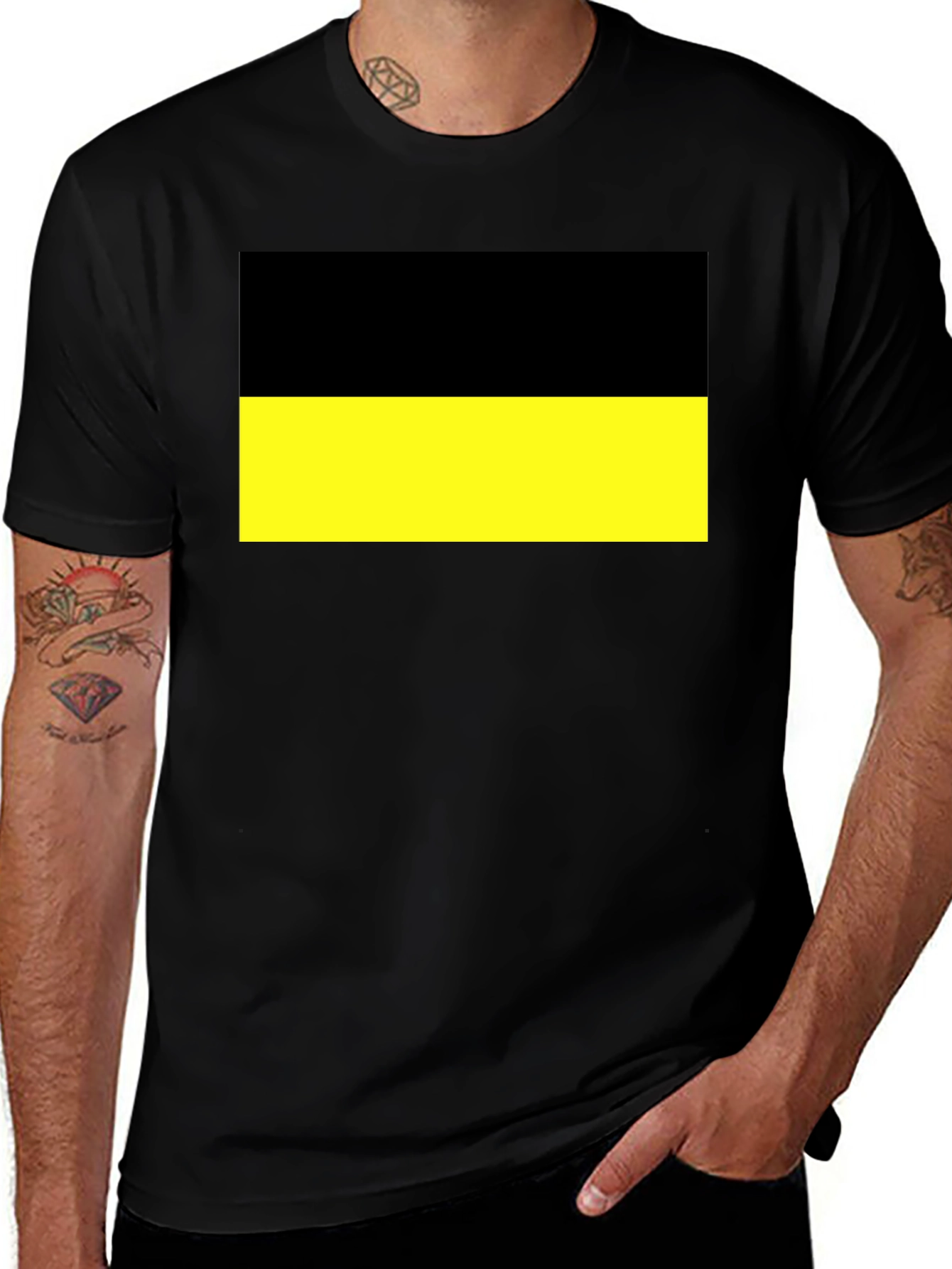 Variant 29 of Black and Yellow Flag Graphic T-Shirt