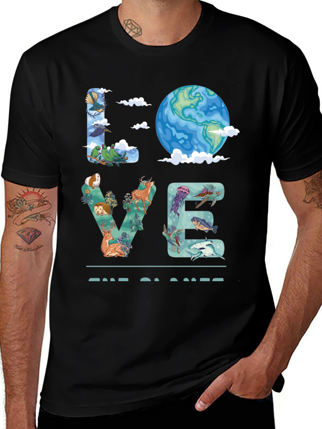 Variant 9 of Love the Planet T-Shirt - Nature Graphic Tee