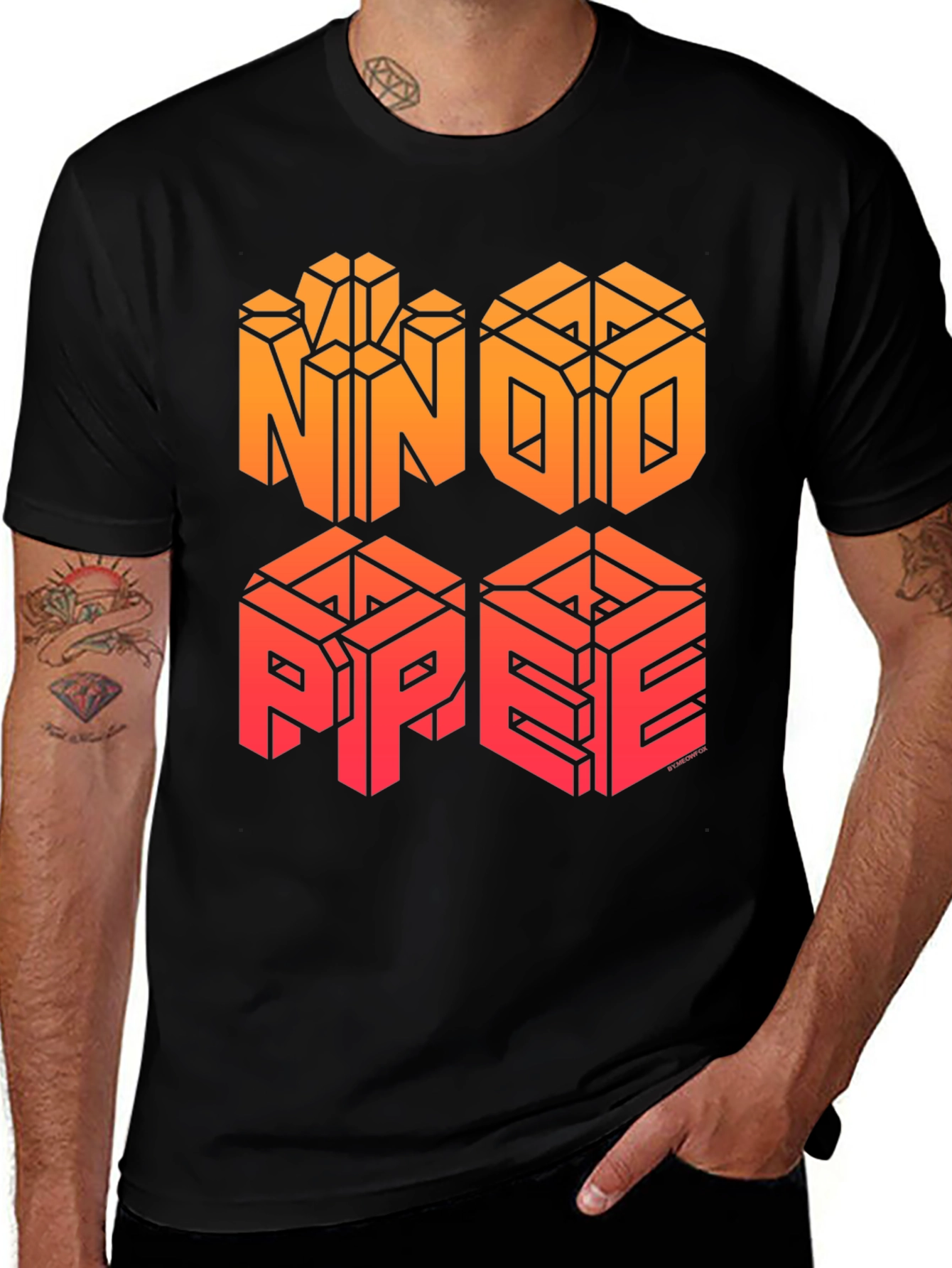 Variant 19 of Noope Cubes T-Shirt Graphic Black Tee