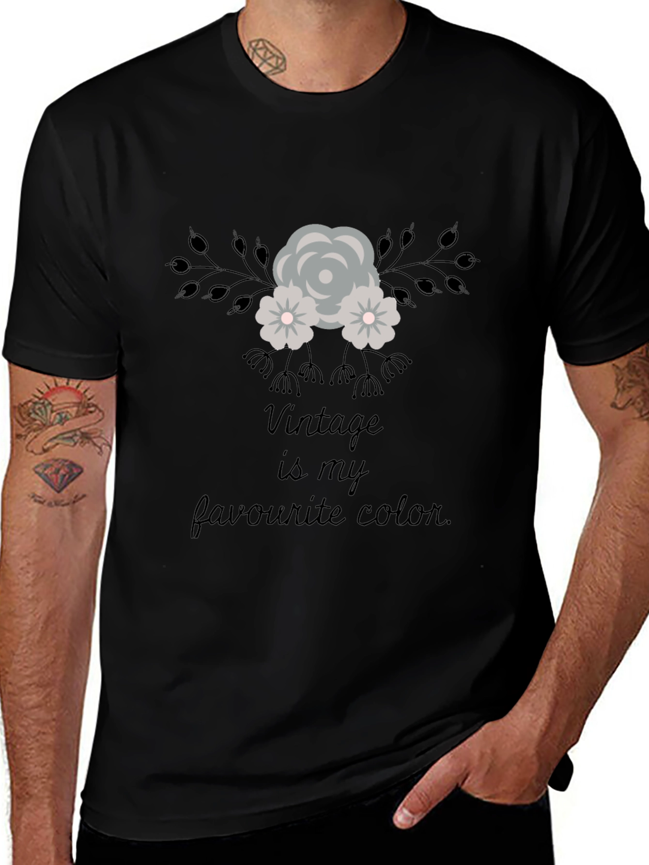 Variant 24 of Vintage Florals Graphic Tee - Stylish Comfort