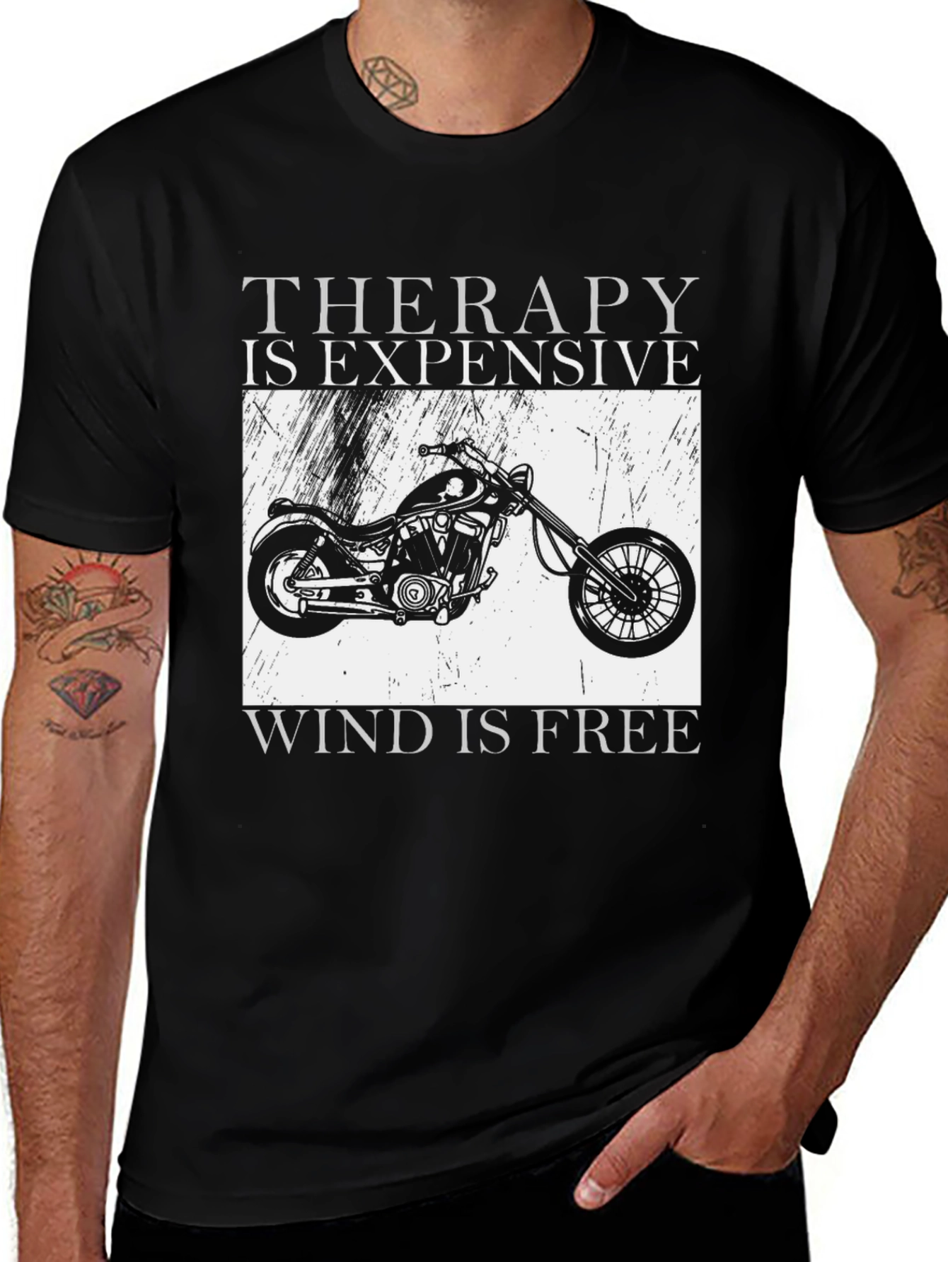 Therapy is Expensive Wind is Free Biker T-Shirt