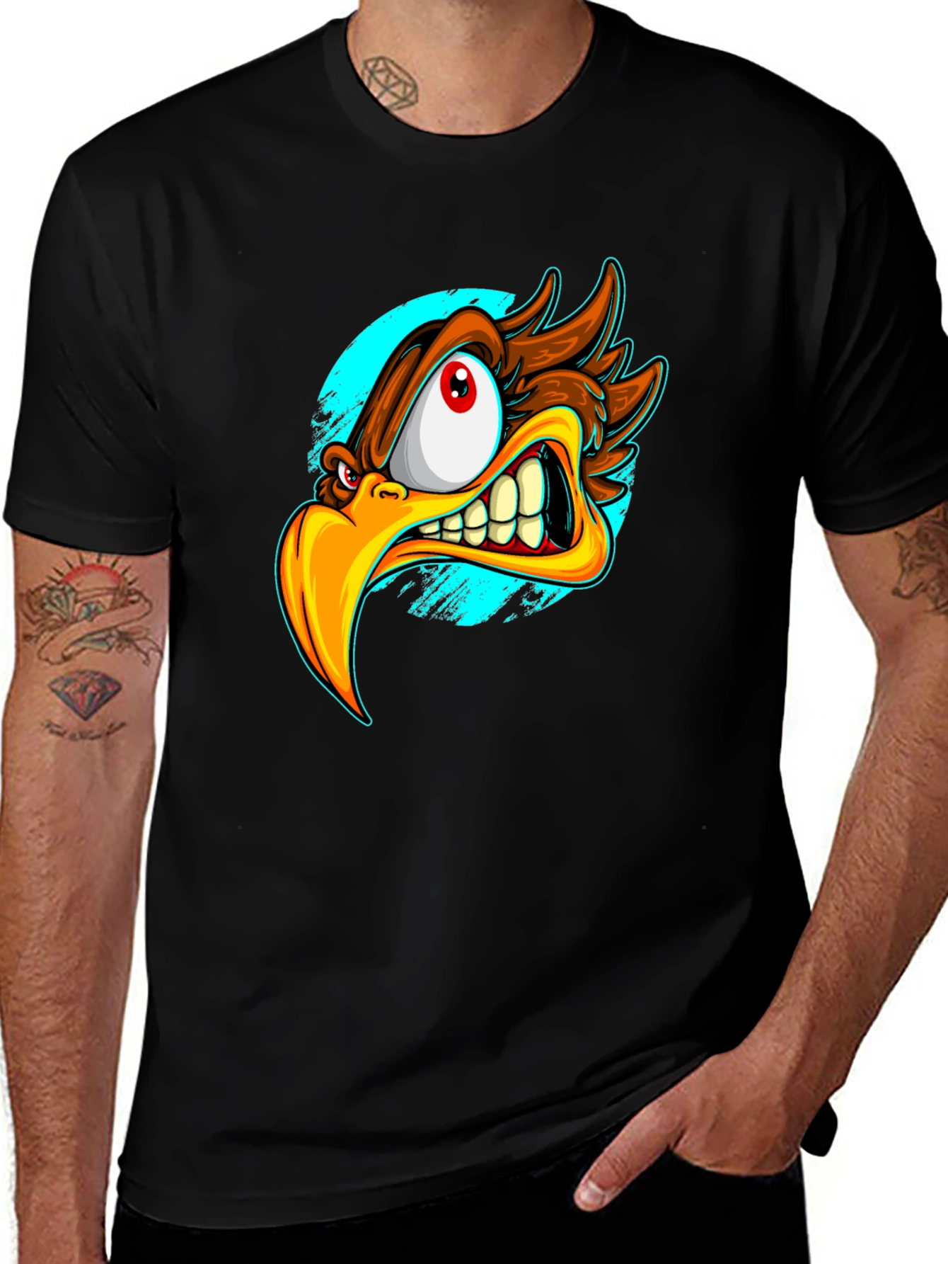 Variant 5 of Angry Eagle Graphic T-Shirt - Bold Cartoon Bird Design