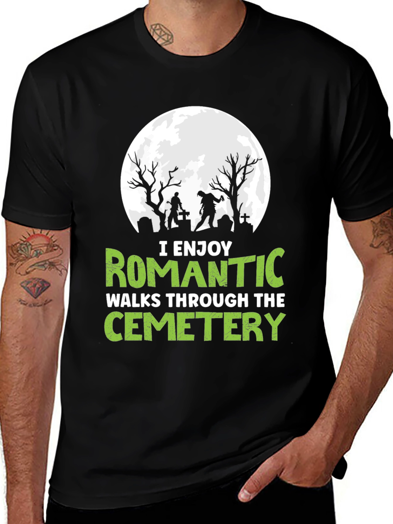 Romantic Cemetery Walks Graphic T-Shirt