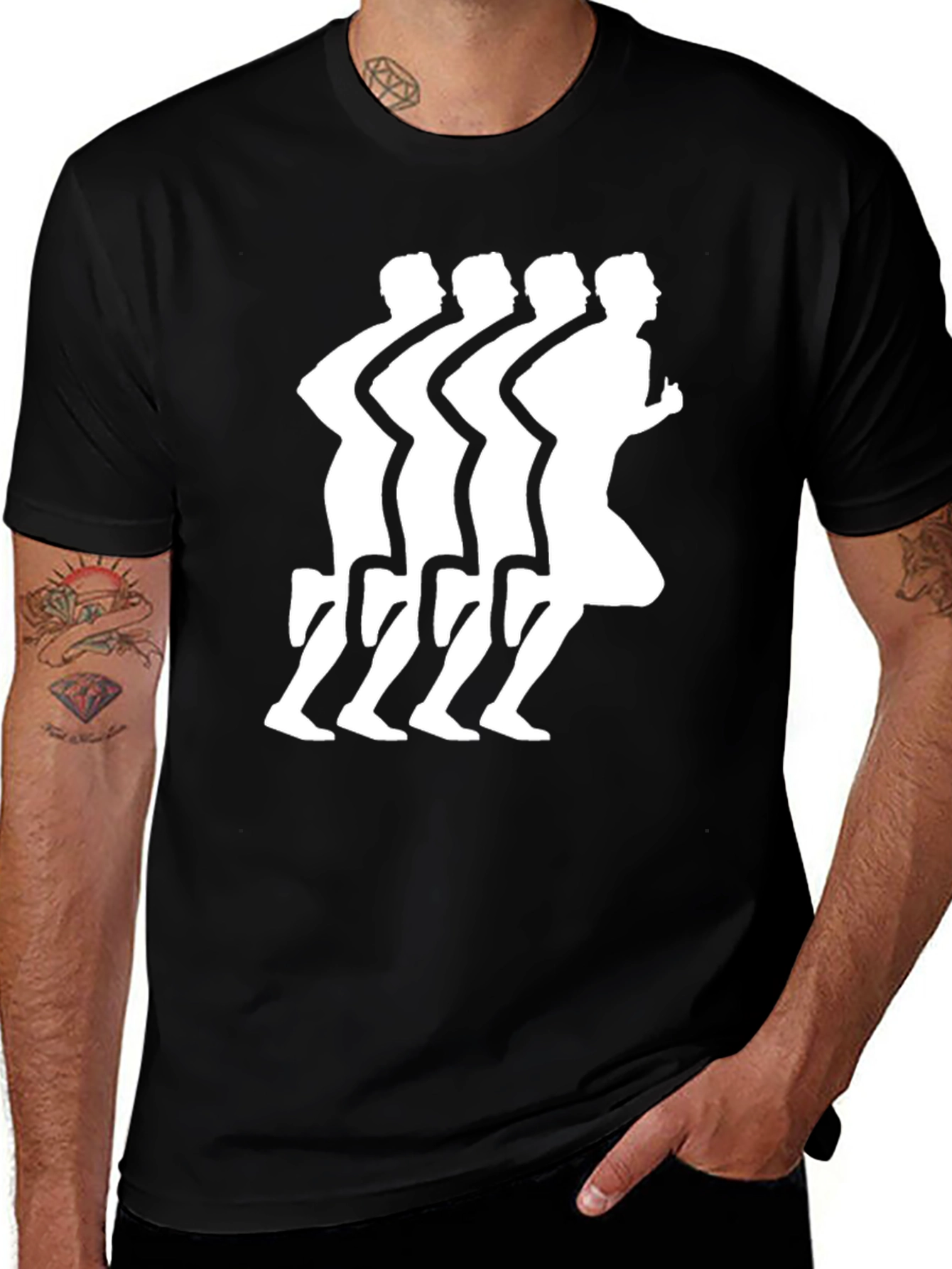 Variant 19 of Men's Black Running Graphic T-Shirt
