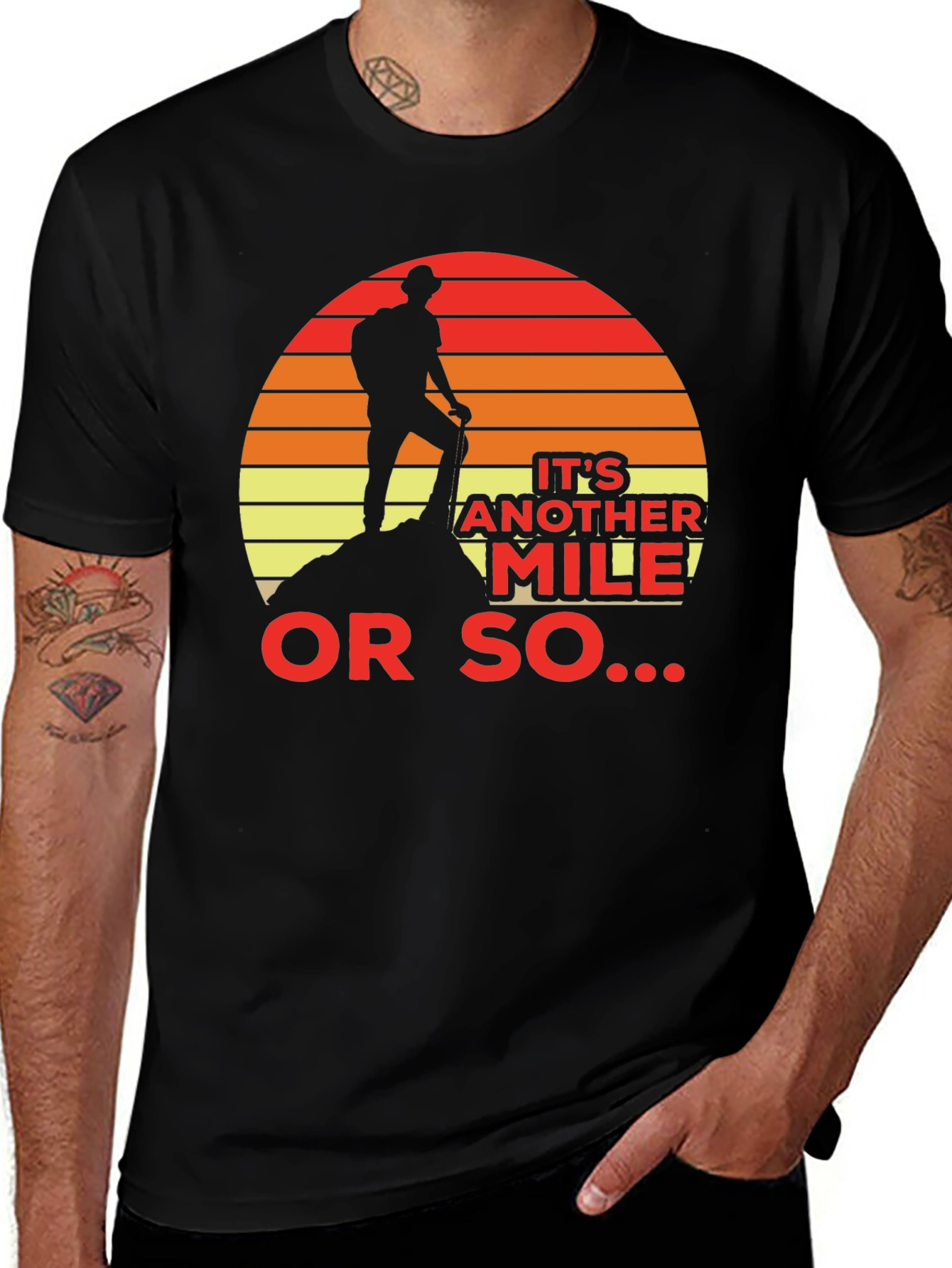 Variant 8 of Hiker Silhouette T-Shirt - Another Mile Adventure Tee