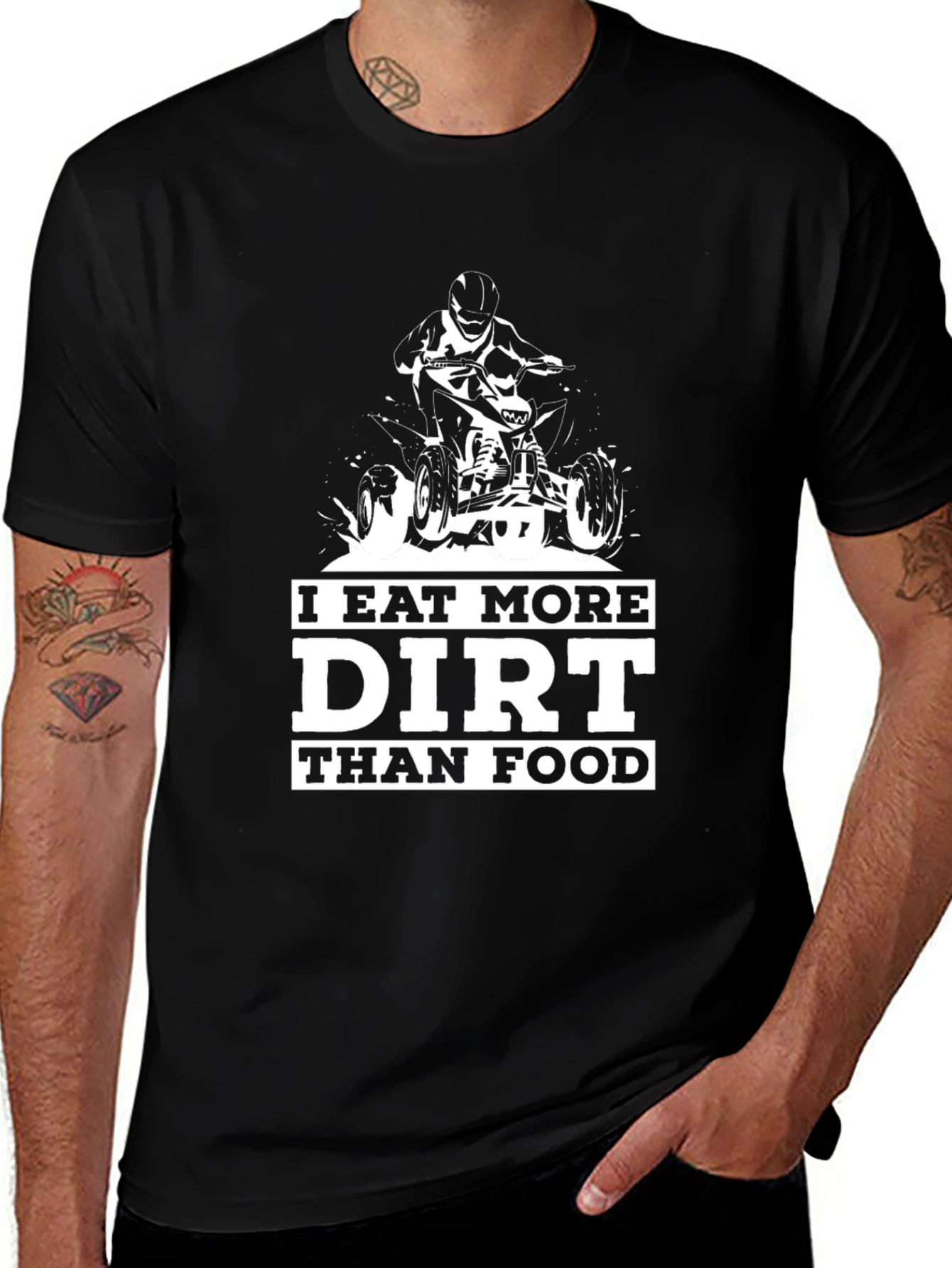 Variant 7 of Dirt Bike T-Shirt: "I Eat More Dirt Than Food"
