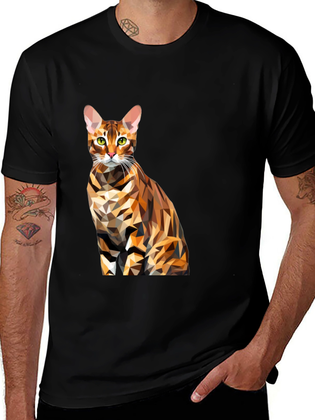 Variant 11 of Abstract Cat T-Shirt - Geometric Design