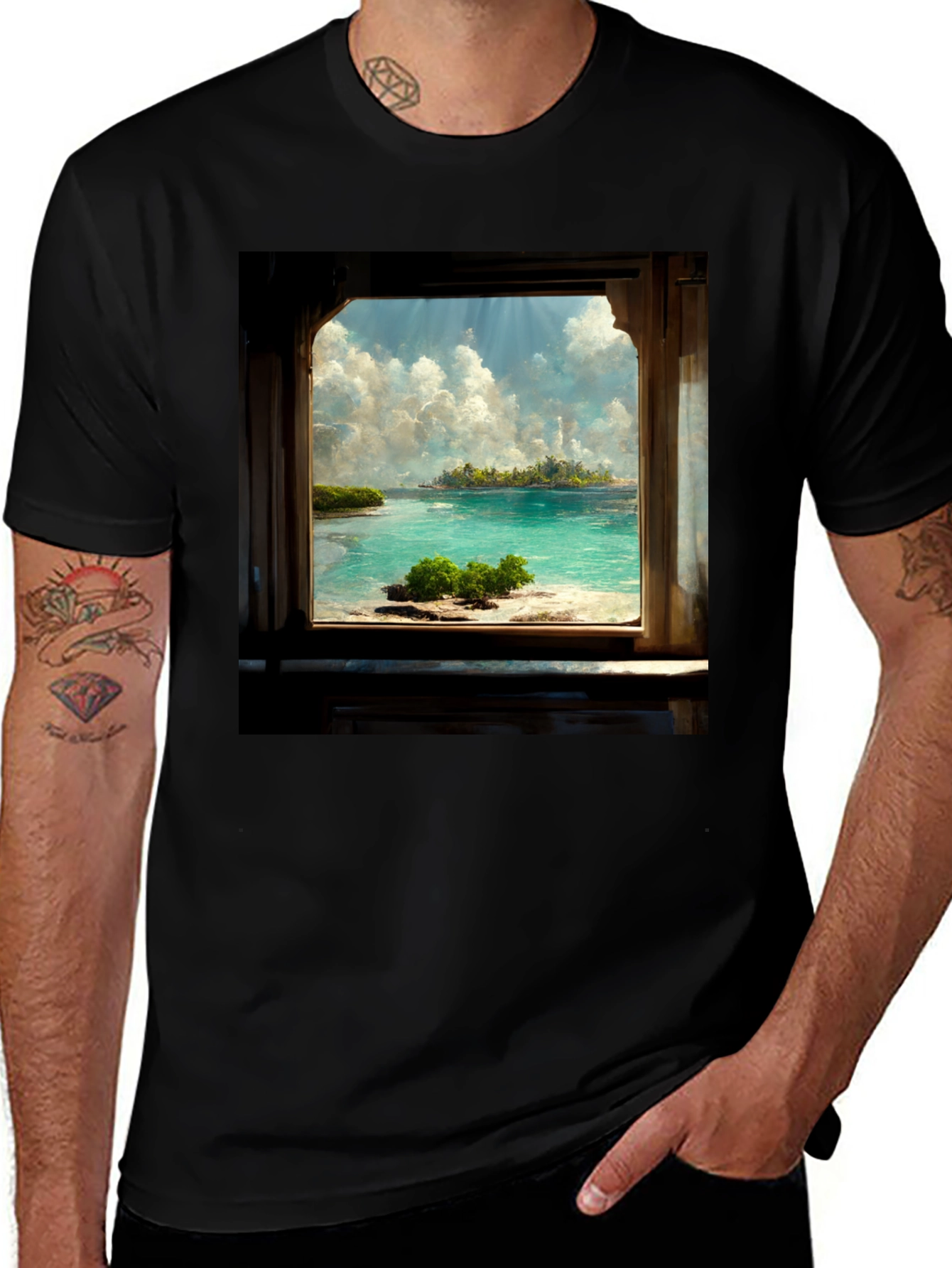 Variant 17 of Island View Black Tee