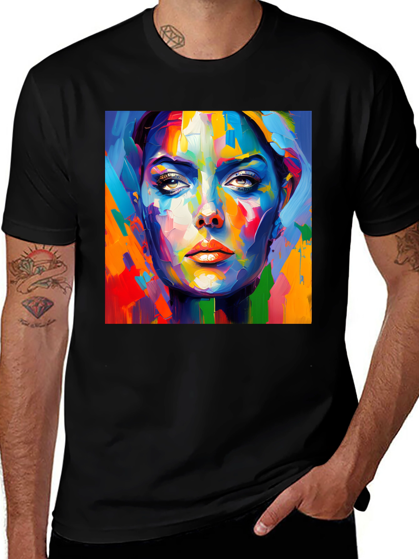 Variant 30 of Abstract Portrait Graphic Tee - Modern Art Shirt