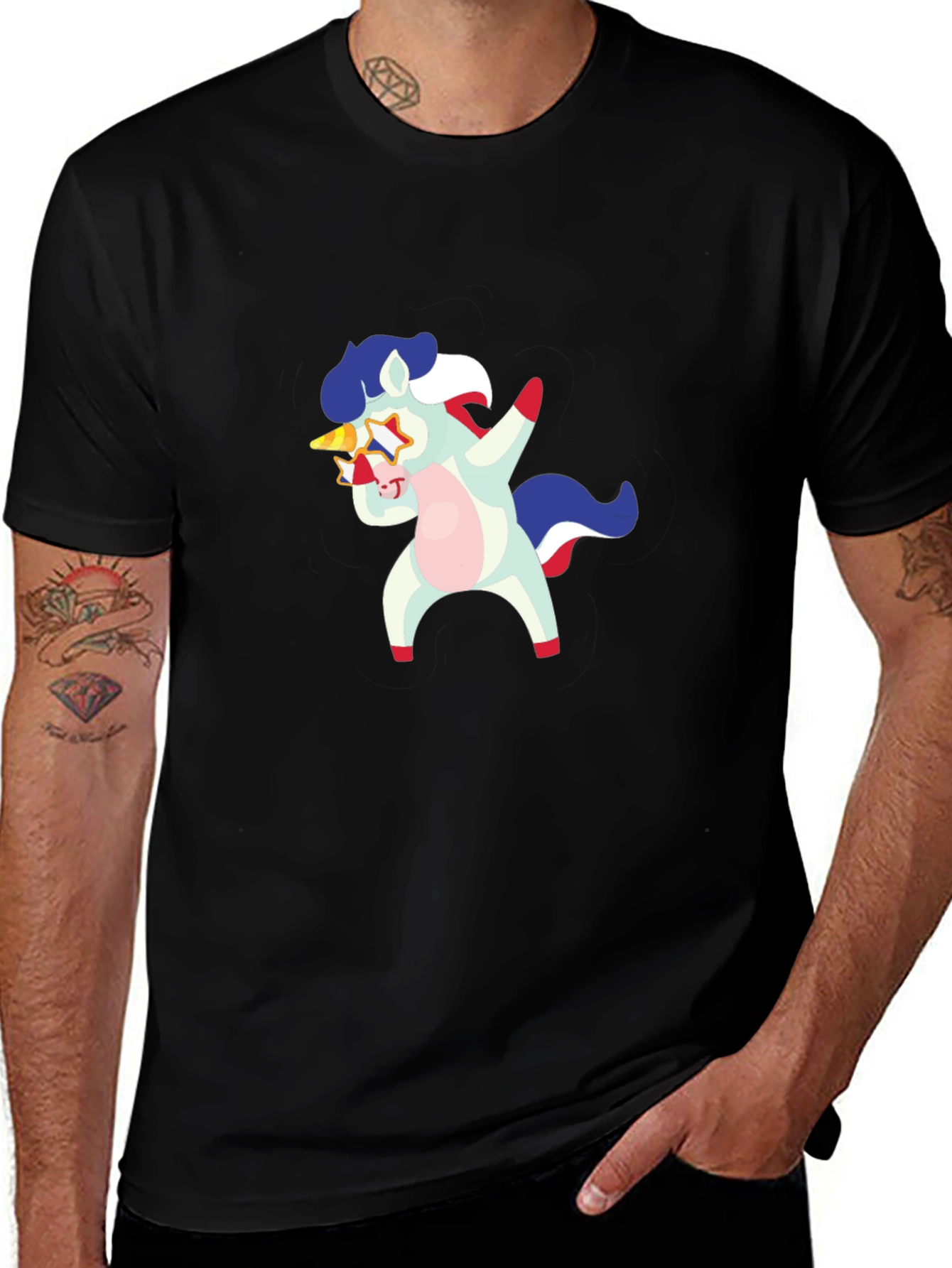 Variant 13 of Dabbing Unicorn T-Shirt - USA Patriotic Style