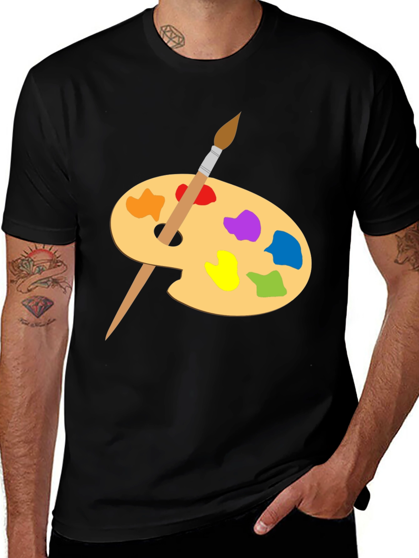 Variant 14 of Artist Palette Graphic Tee - Creative Black T-Shirt