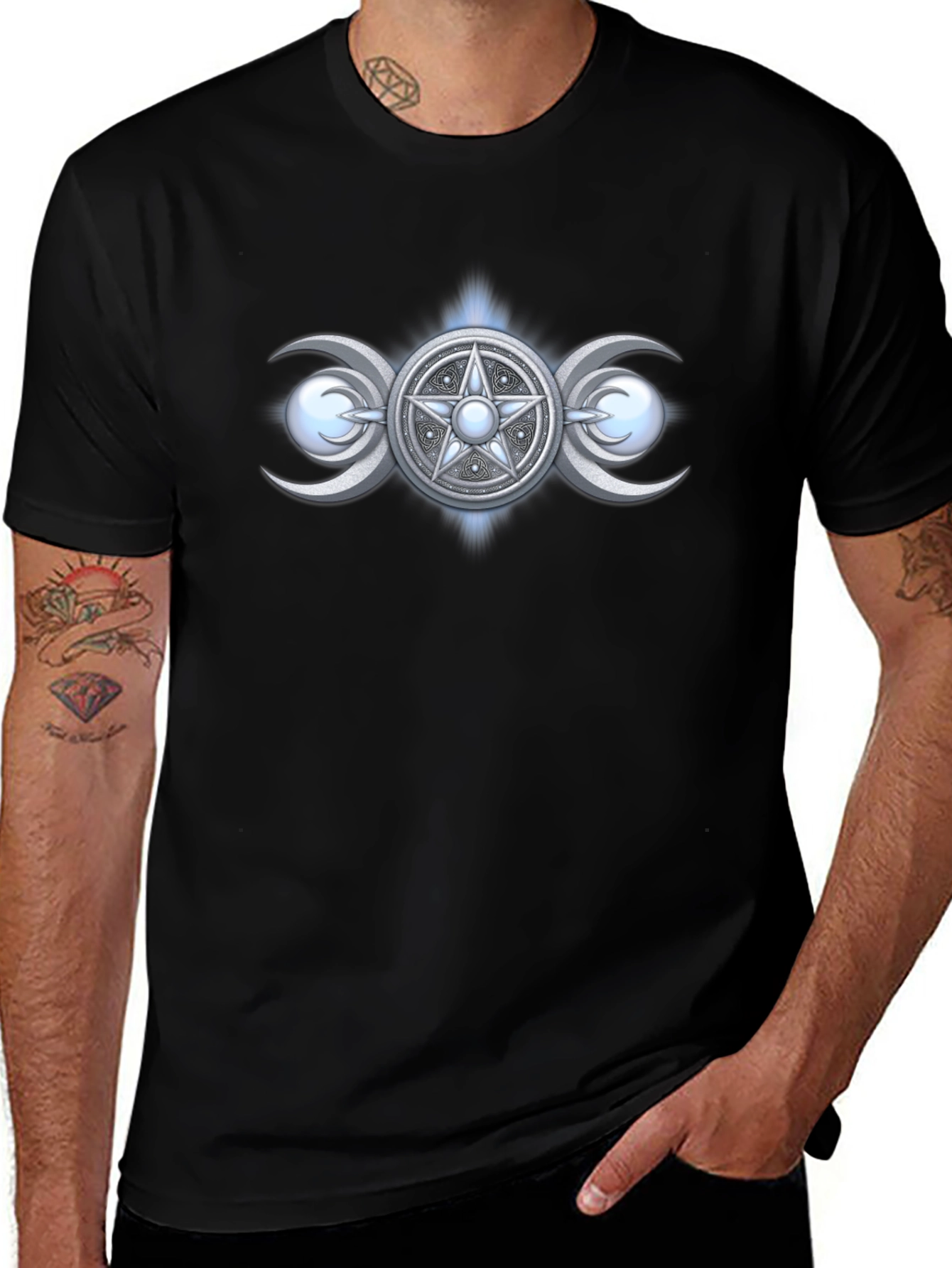 Variant 23 of Triple Moon Goddess T-Shirt - Wiccan Pagan Symbol Tee