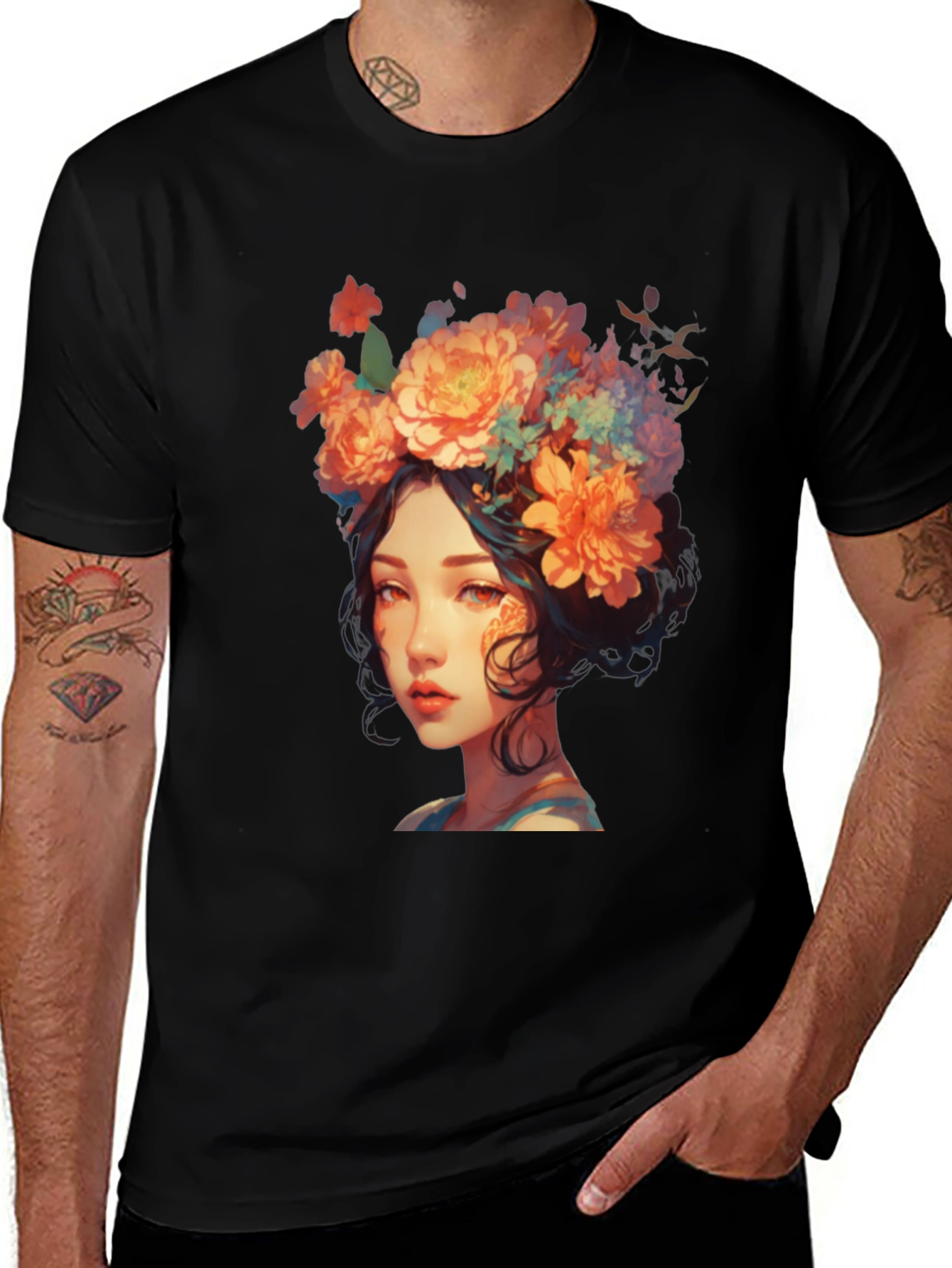 Variant 5 of Floral Crown Girl Graphic T-Shirt