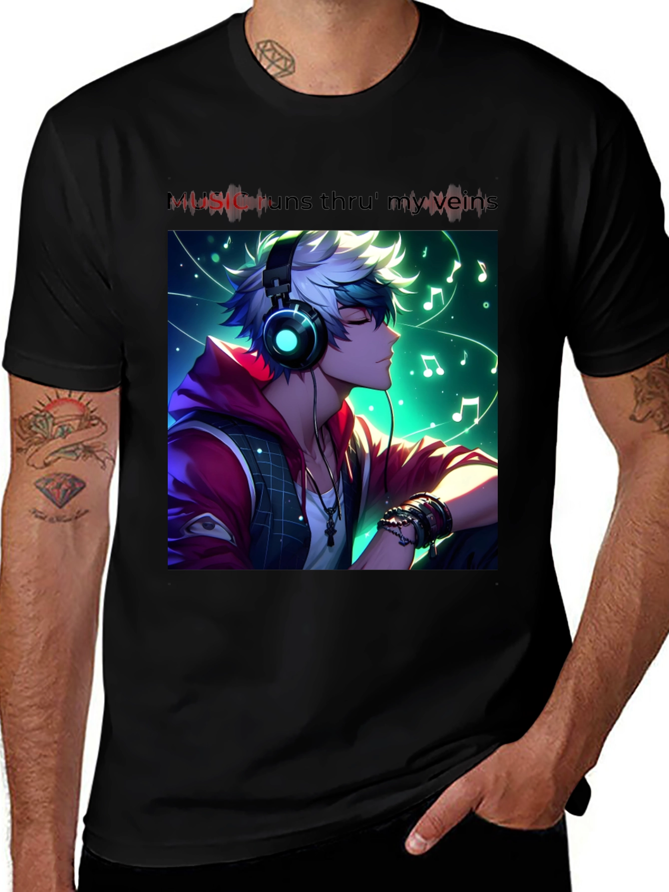 Variant 8 of Anime Music Lover Graphic T-Shirt