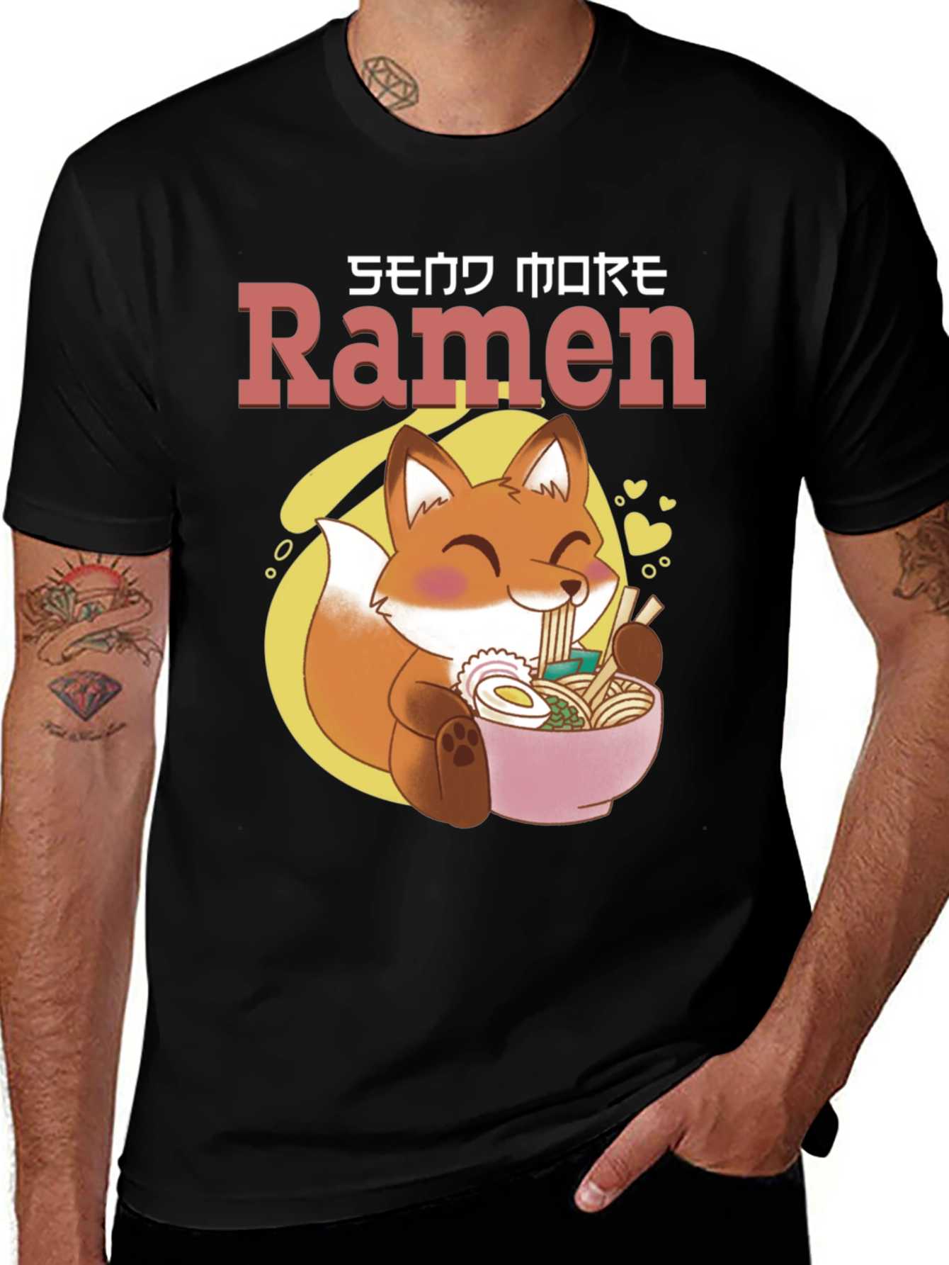 Variant 4 of Send More Ramen T-Shirt - Fox Anime Design