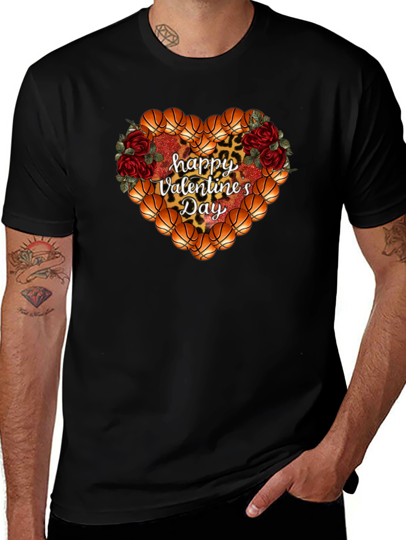 Variant 30 of Basketball Heart Valentines Day T-Shirt