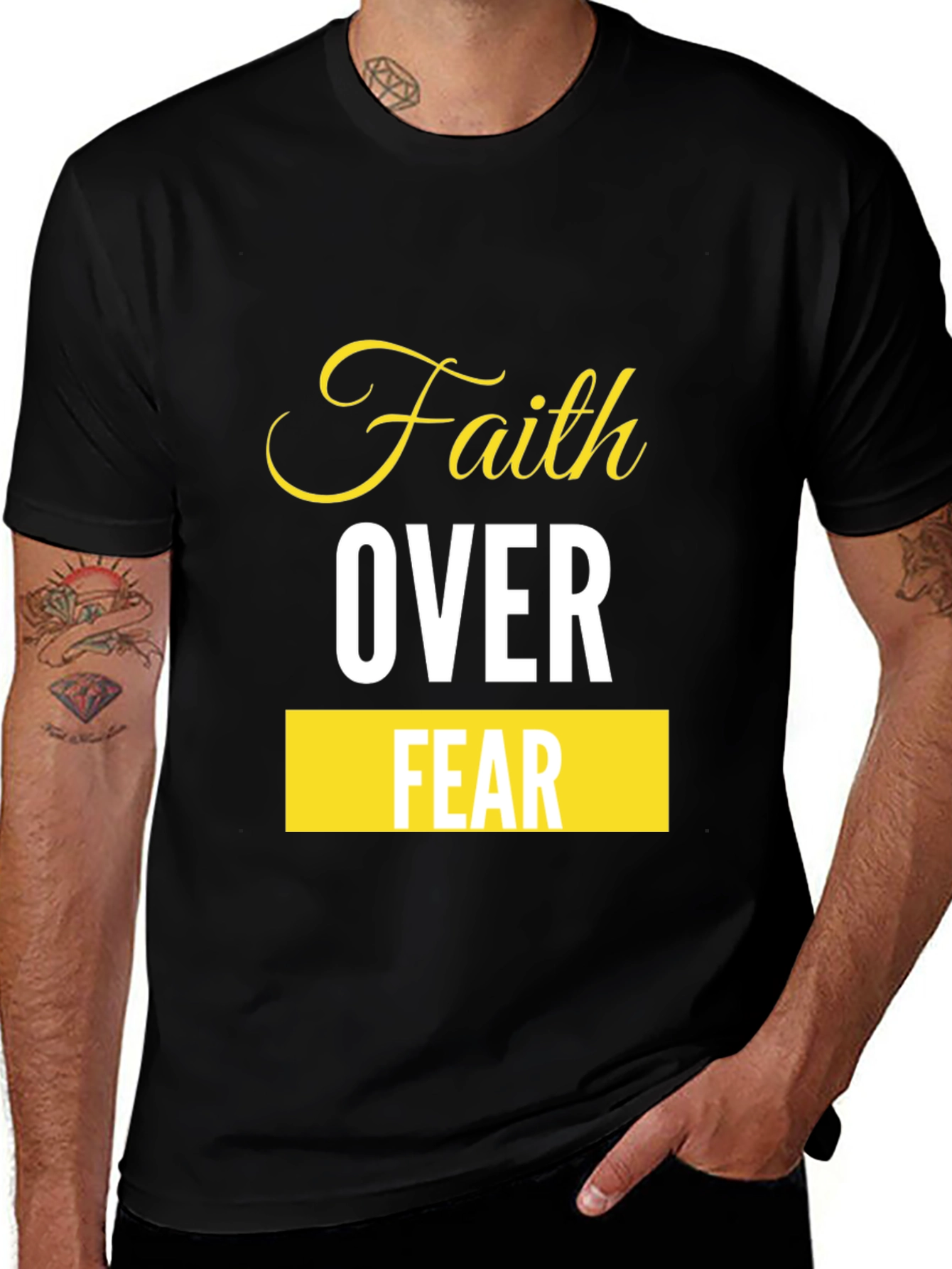 Variant 9 of Faith Over Fear T-Shirt - Inspirational Design