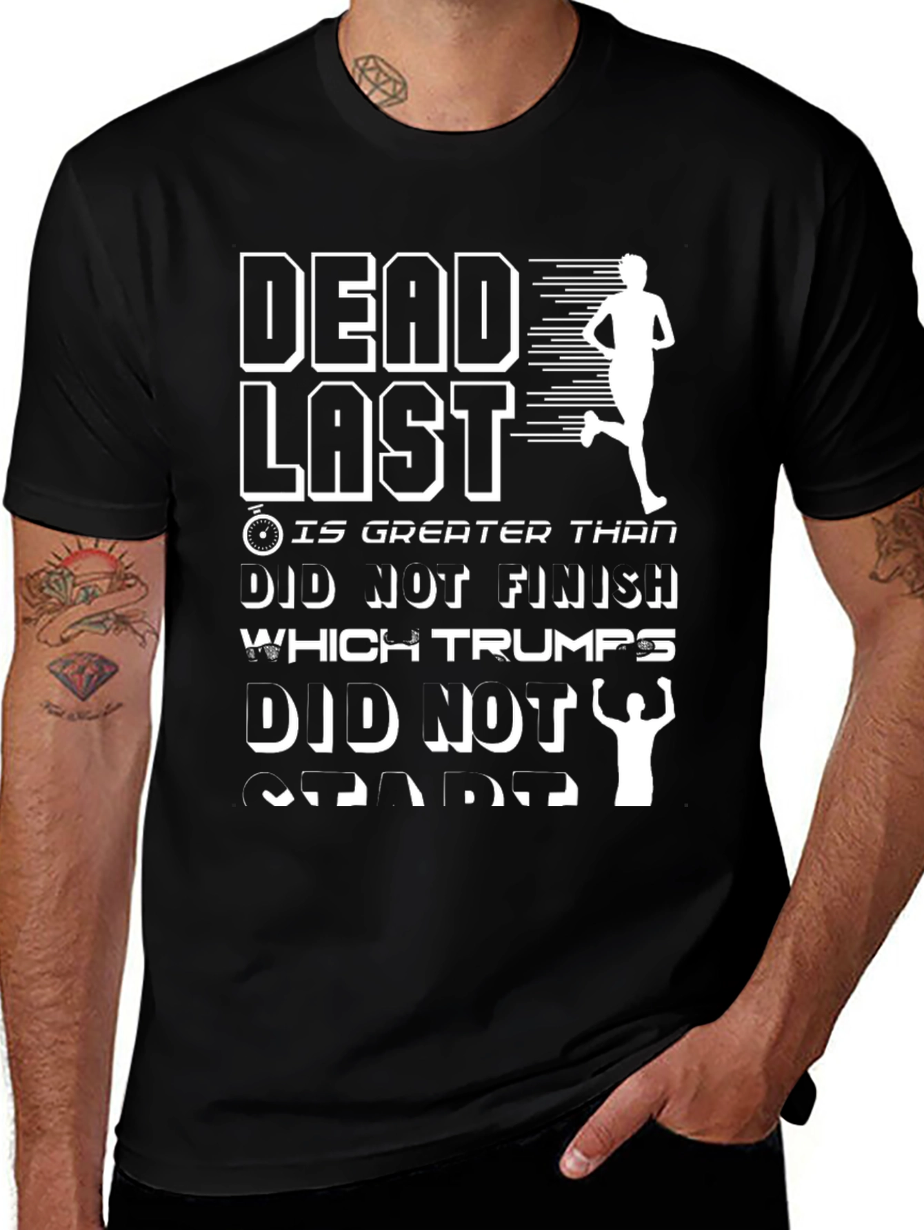 Variant 13 of Dead Last T-Shirt Funny Running Shirt