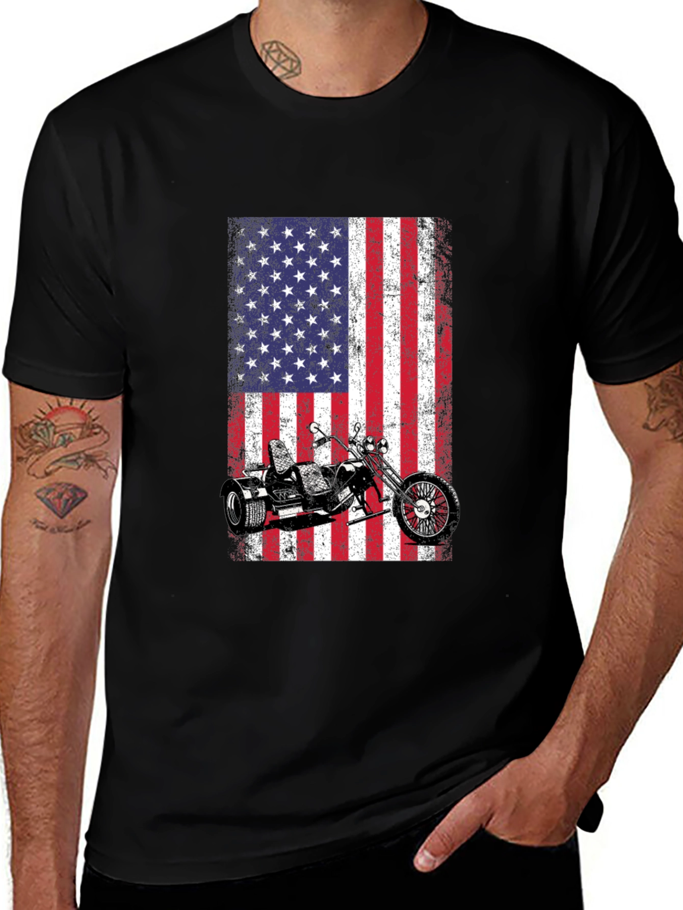 Variant 12 of American Flag Trike Graphic T-Shirt