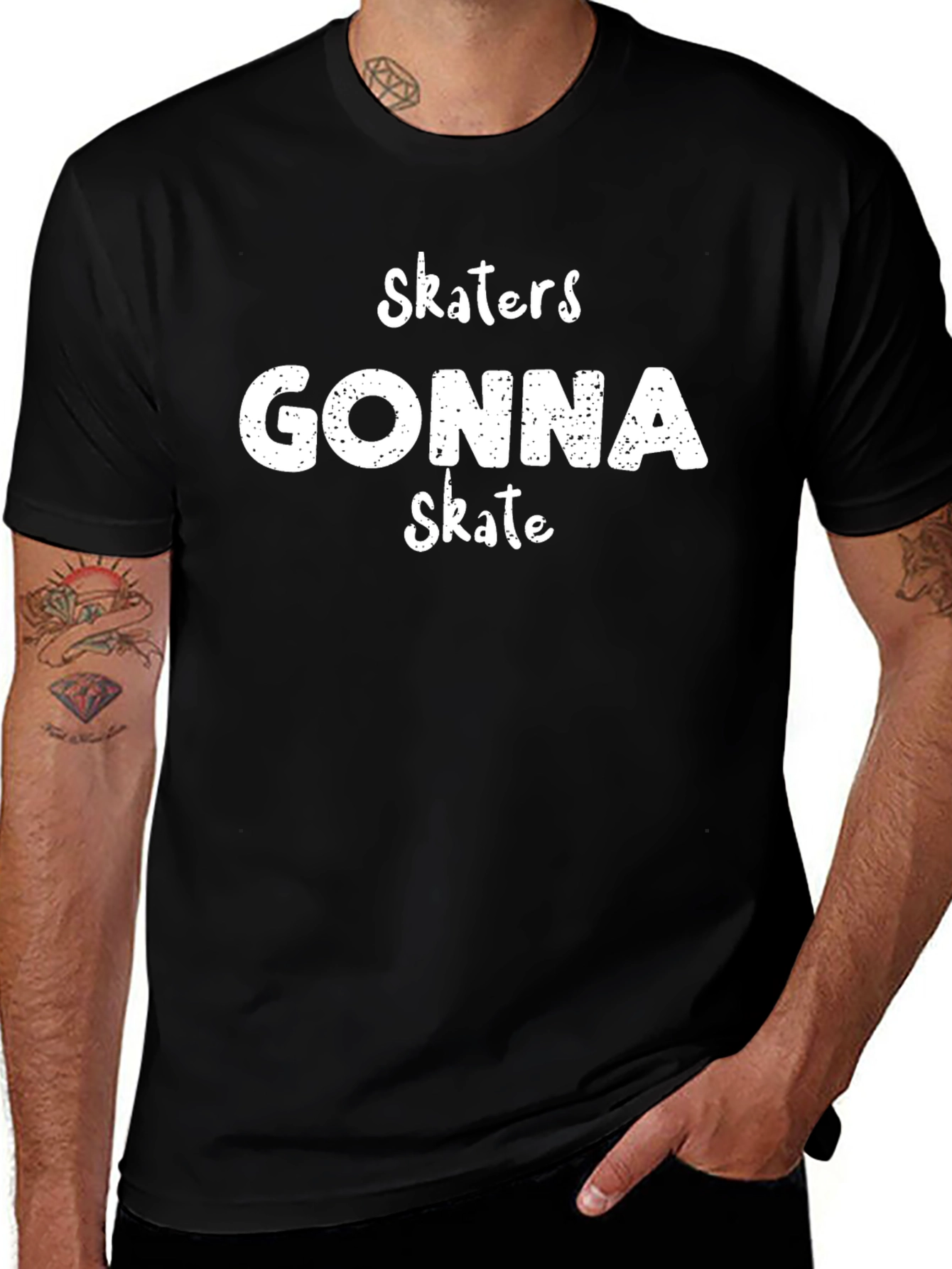 Skaters Gonna Skate Black Graphic Tee