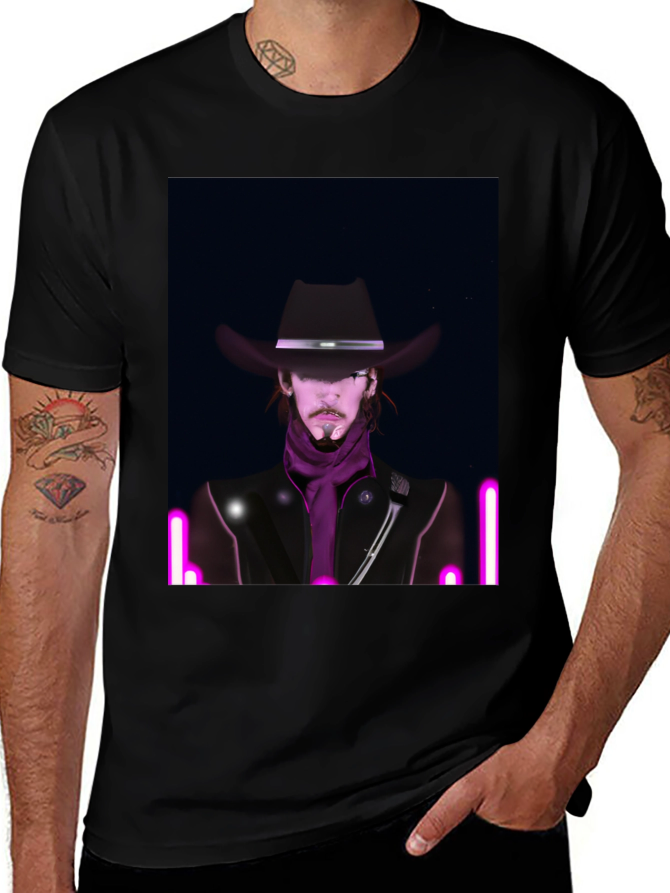 Variant 17 of Neon Cowboy T-Shirt - Unique Graphic Tee