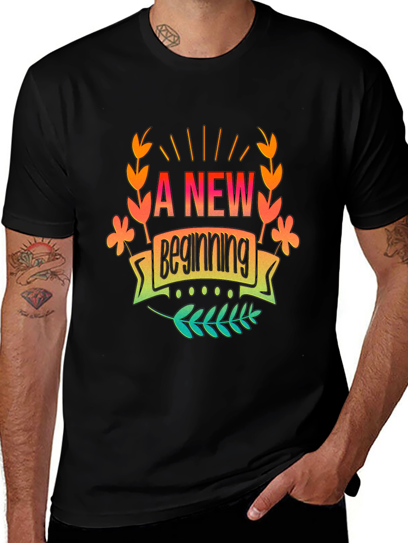 Variant 27 of A New Beginning Graphic T-Shirt - Black