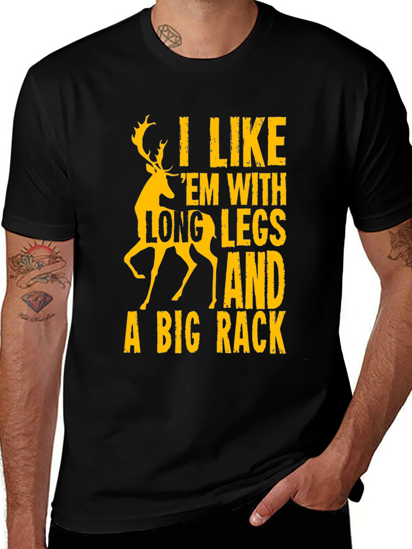 Variant 5 of I Like 'em With Long Legs Deer Graphic Tee
