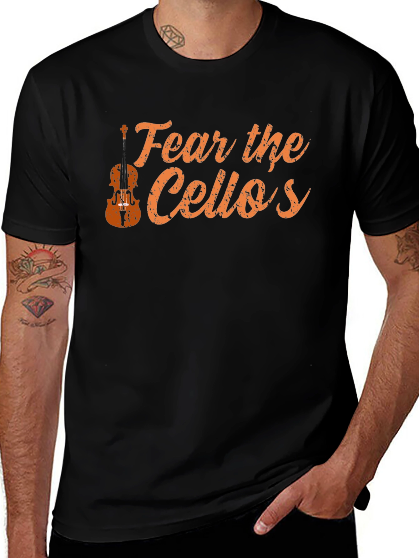 Variant 4 of Fear the Cellos Black Graphic T-Shirt