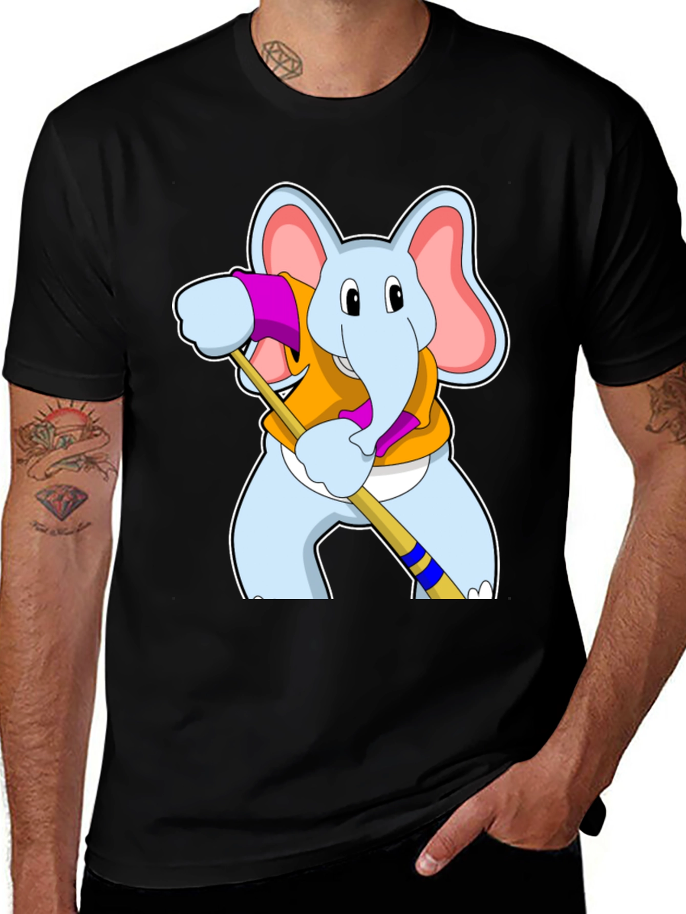 Variant 28 of Elephant Hockey Player T-Shirt