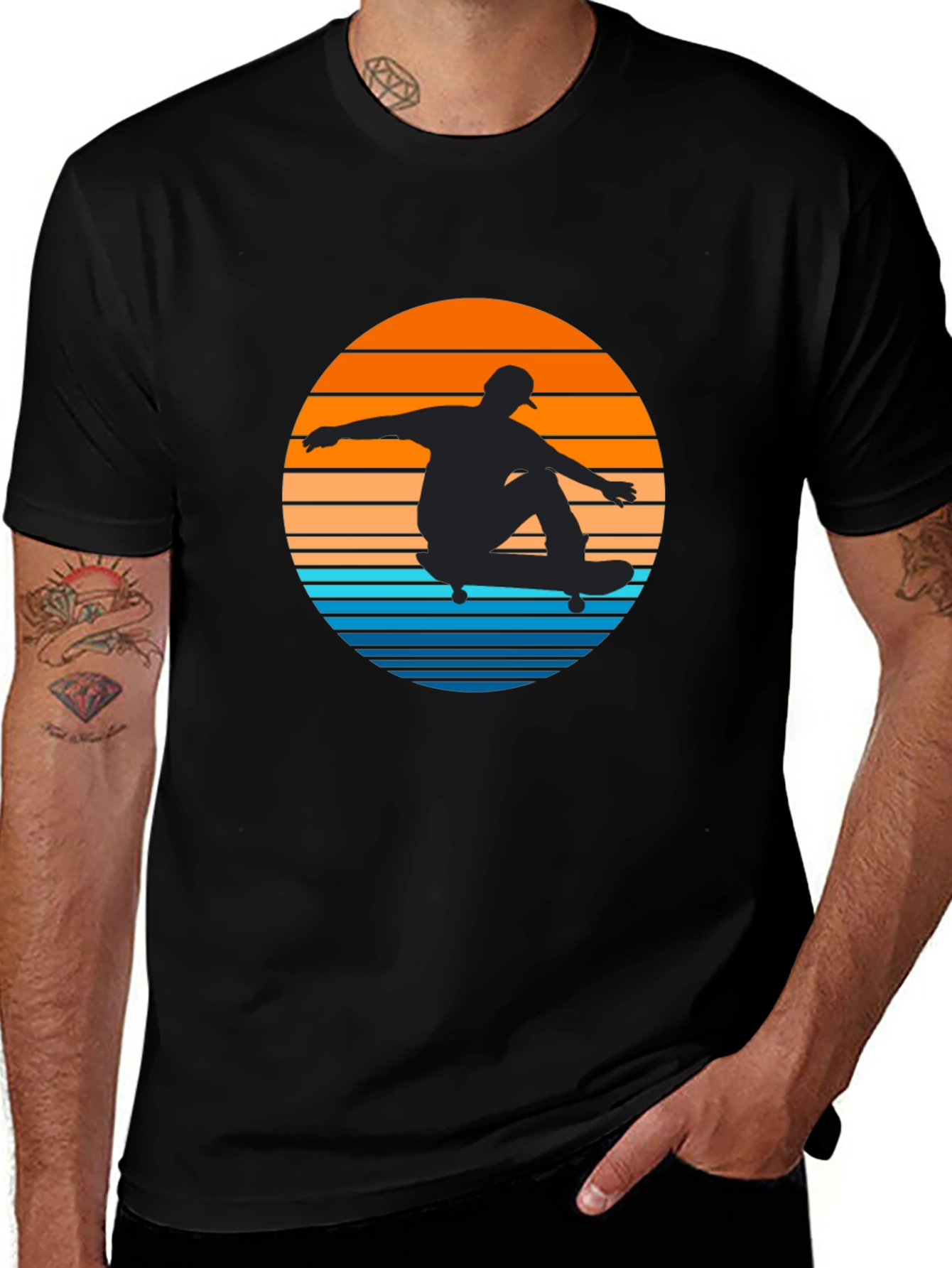 Variant 18 of Sunset Skater T-Shirt - Cool Graphic Tee