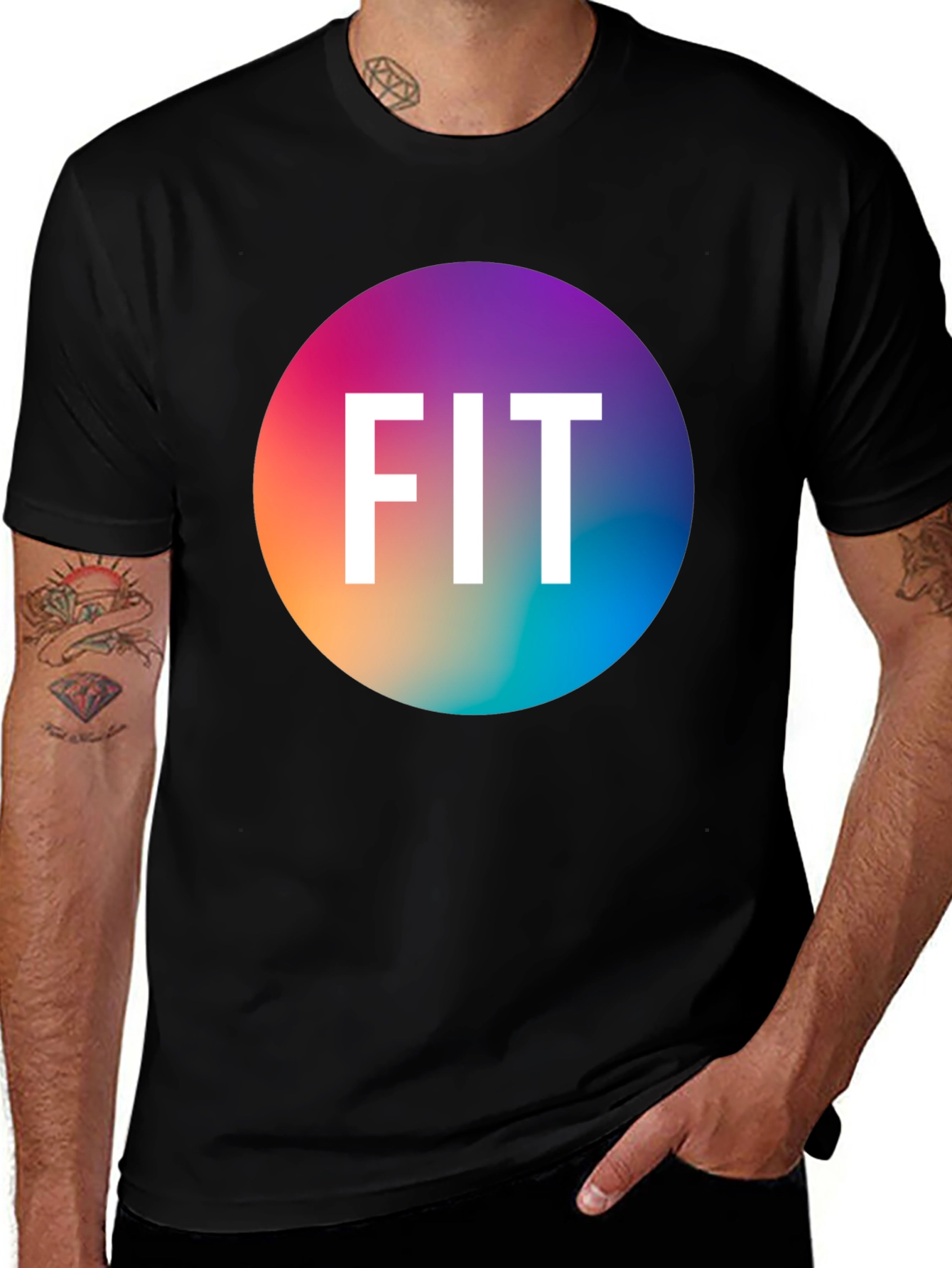 Variant 19 of FIT Graphic Tee - Rainbow Circle