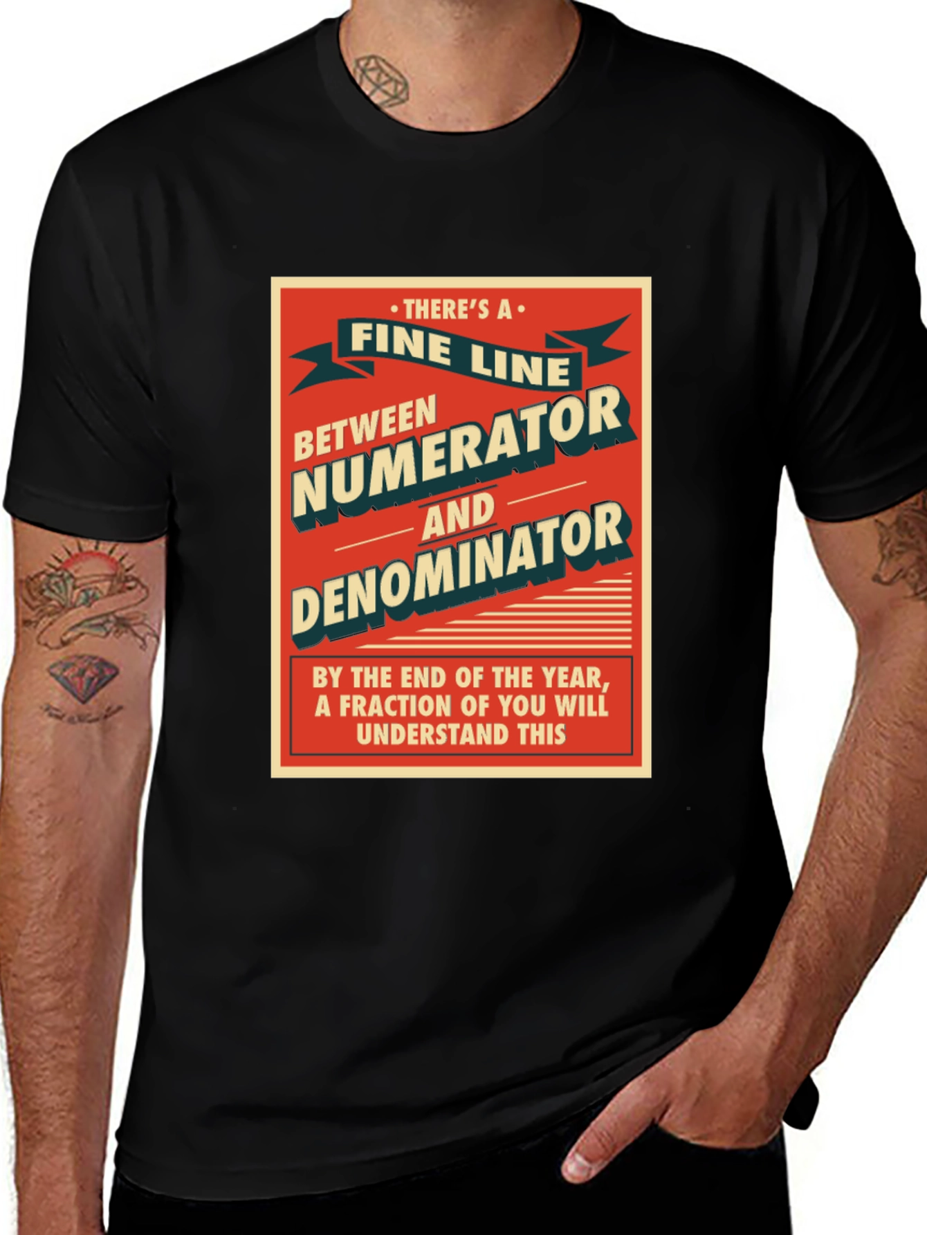 Variant 12 of Fine Line Between Numerator & Denominator T-Shirt