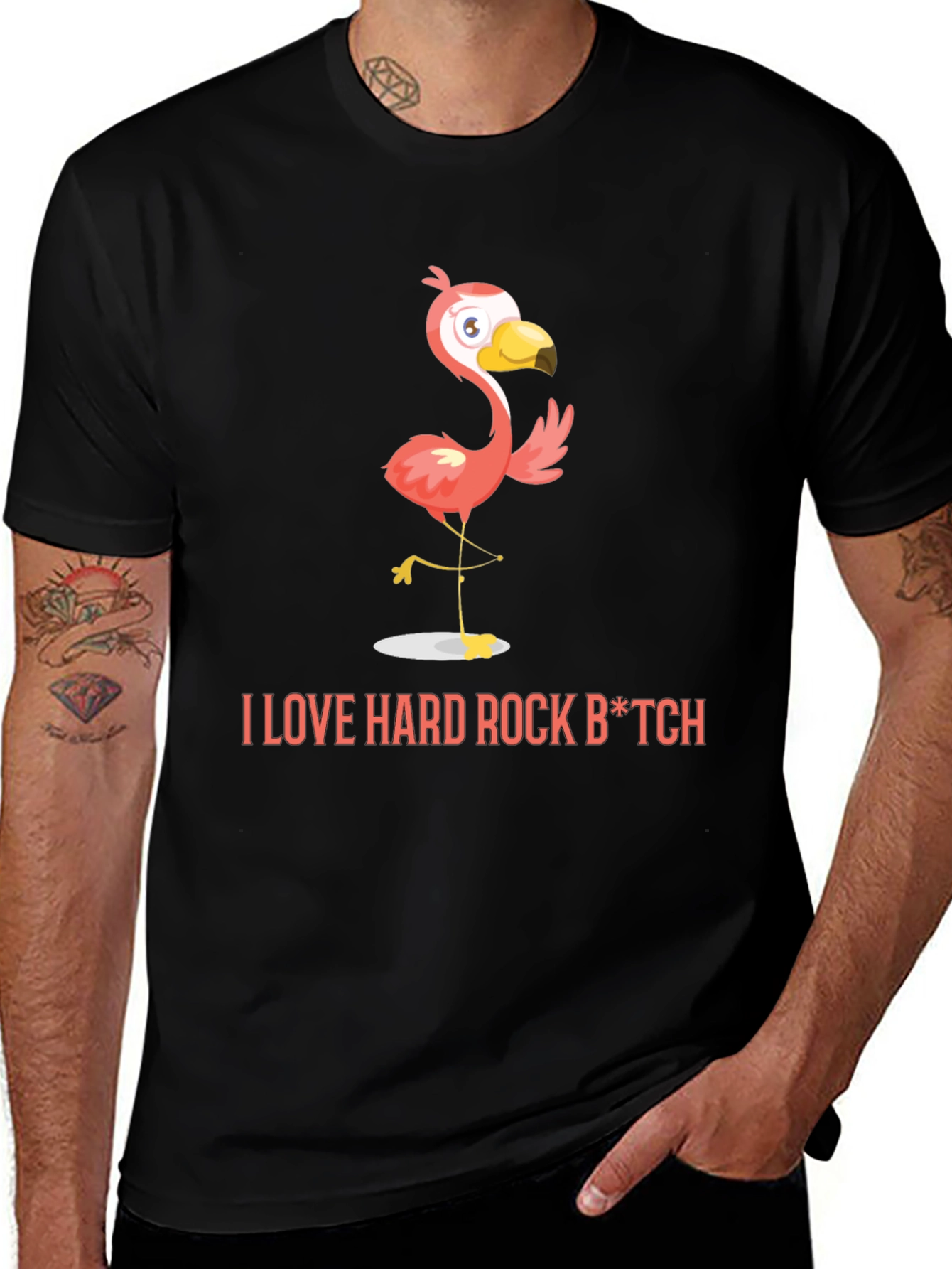 Variant 15 of I Love Hard Rock Flamingo Graphic Tee