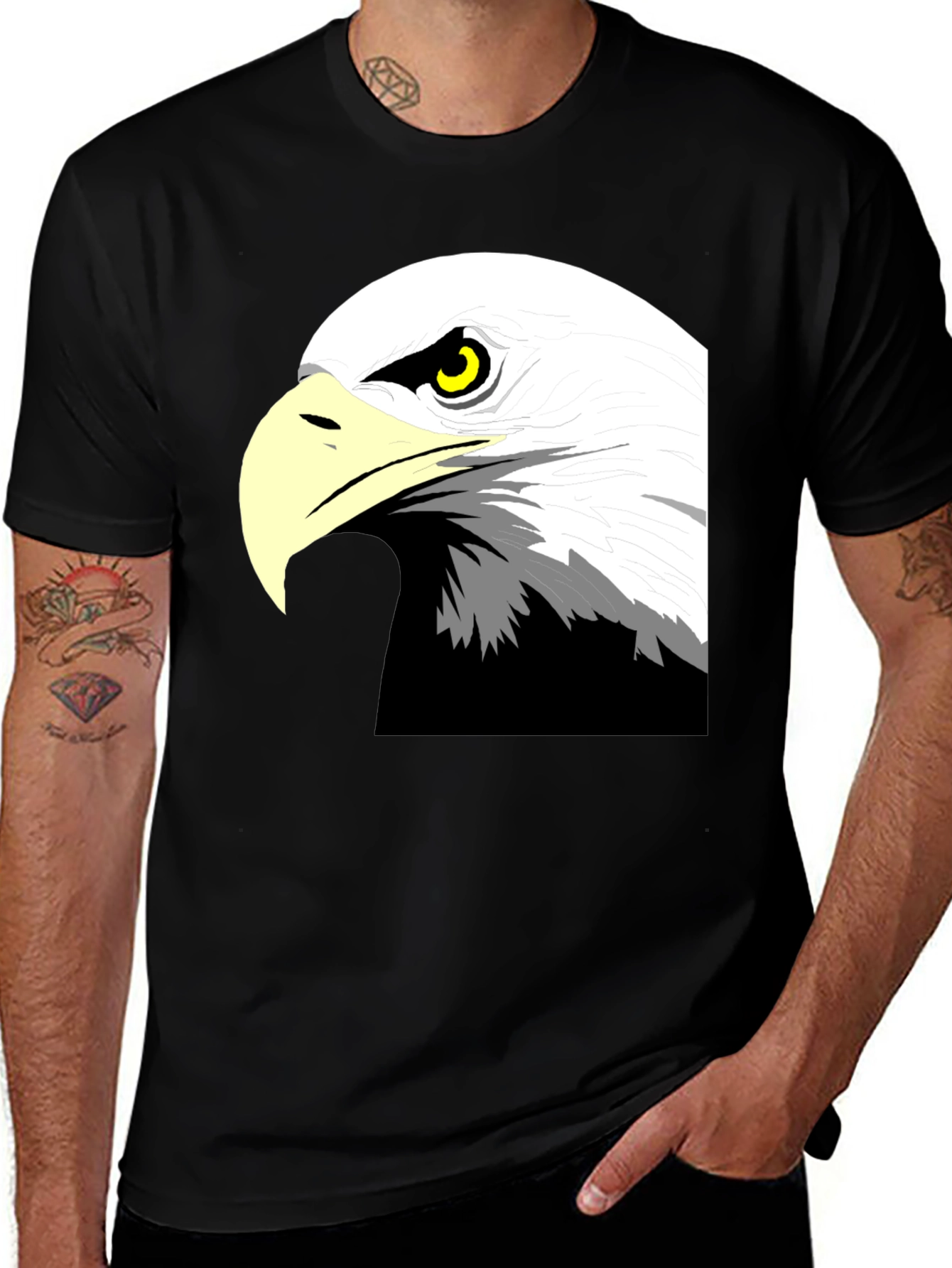 Variant 18 of Bold Eagle Graphic Black T-Shirt