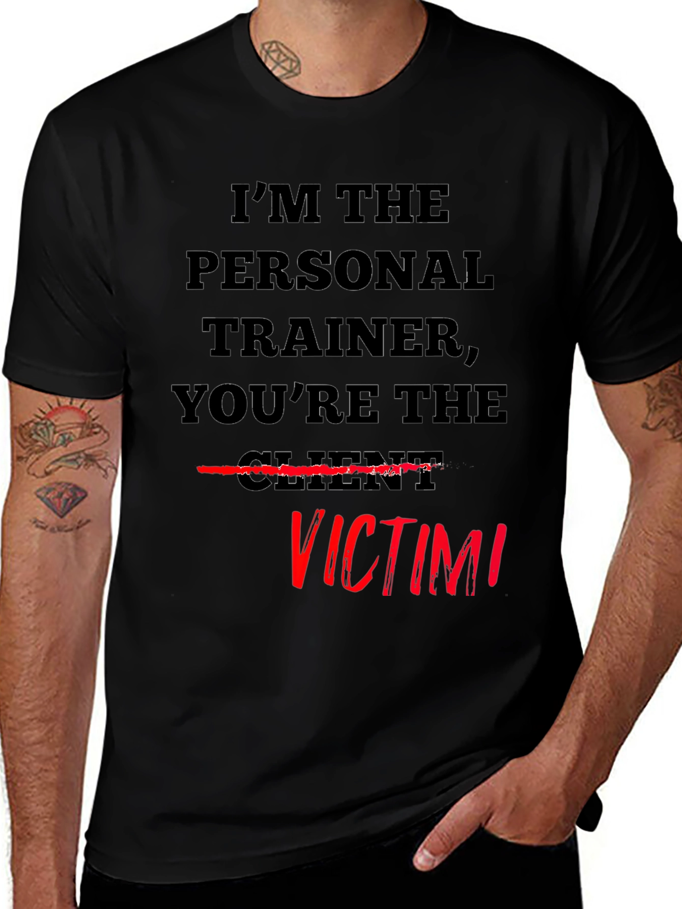 Variant 24 of Personal Trainer Victim T-Shirt - Funny Workout Tee