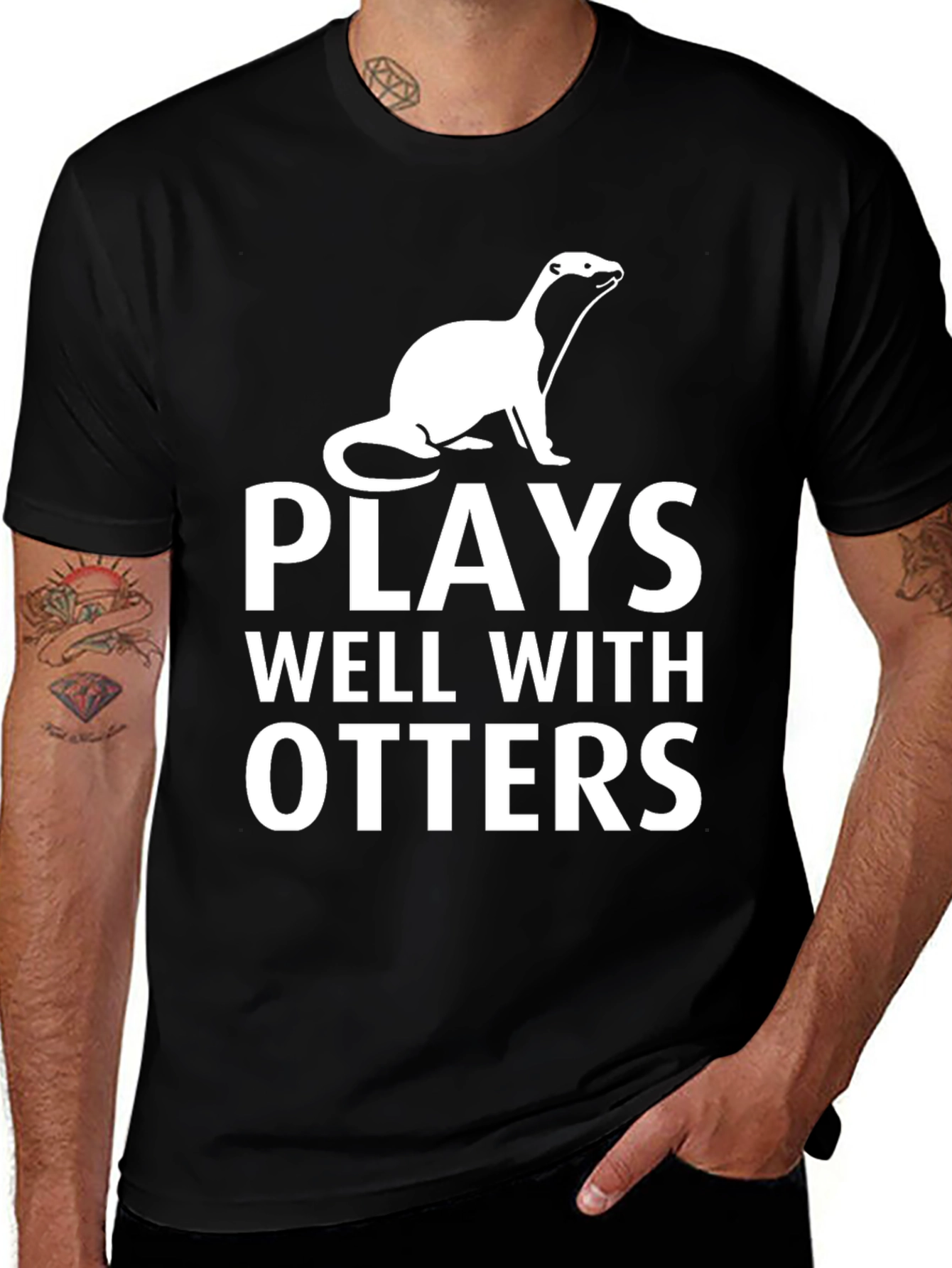 Variant 4 of Plays Well With Otters Graphic Tee
