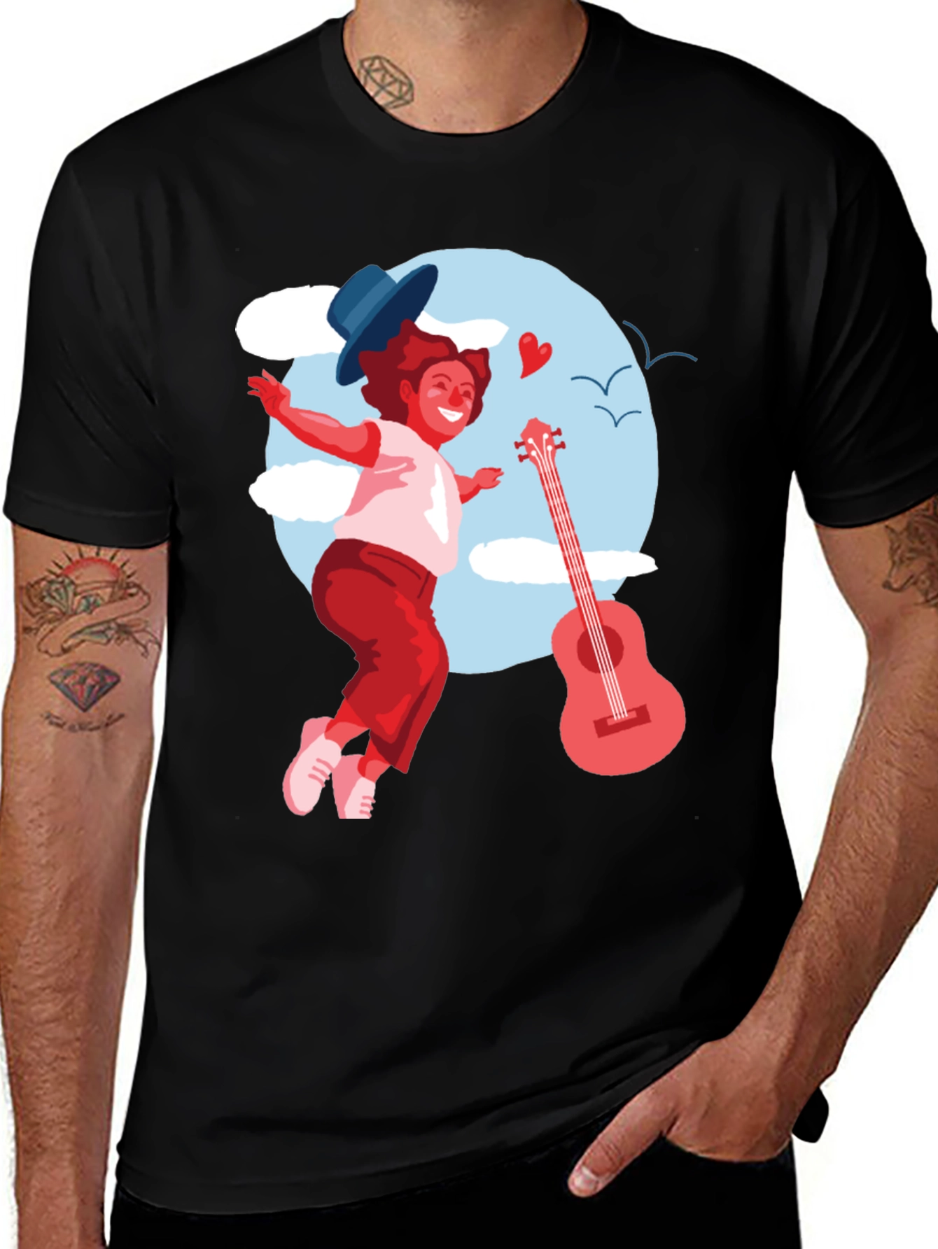 Variant 10 of Happy Singer Black Graphic T-Shirt